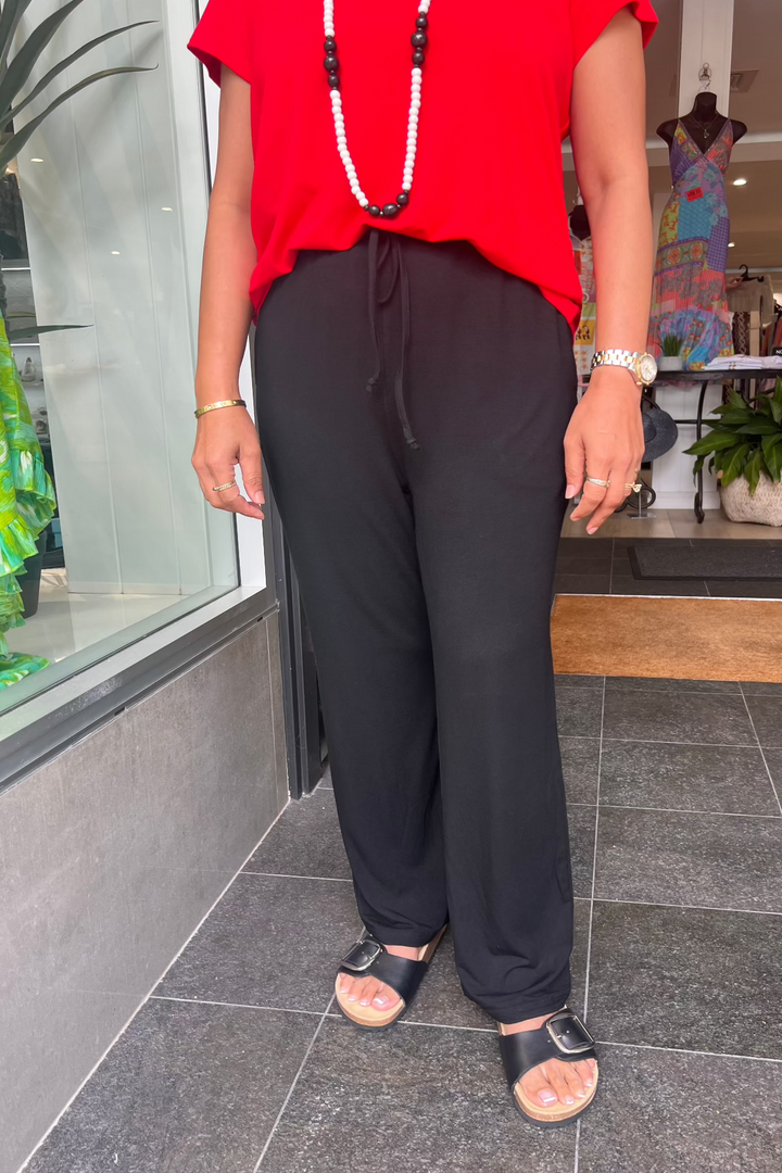 Louise Bamboo Pants - Black - BO6