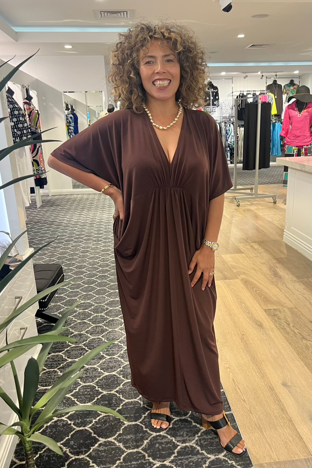 Farrah kaftan Dress - Chocolate - PH26