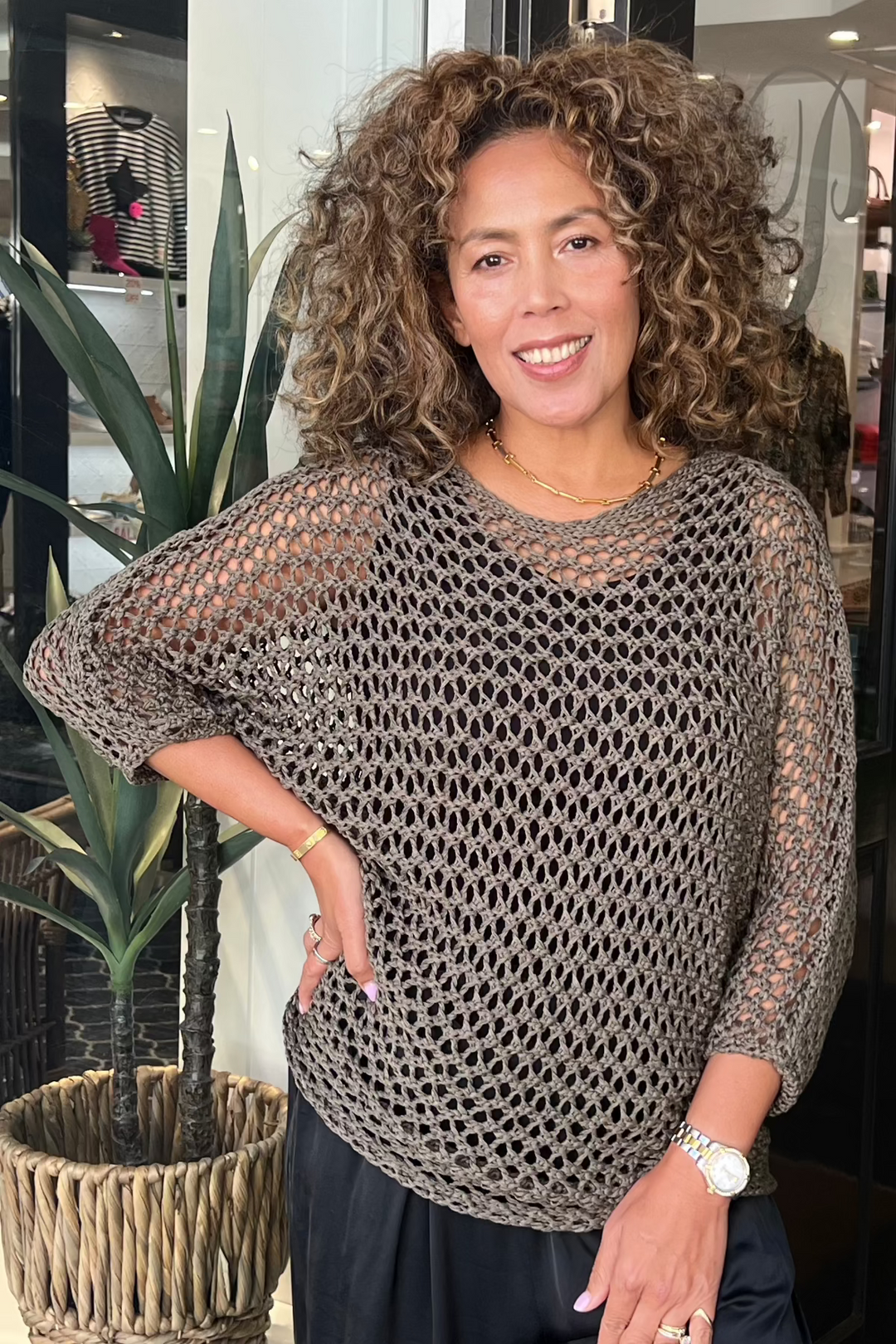 Paloma Loose Knit - Khaki - CG30
