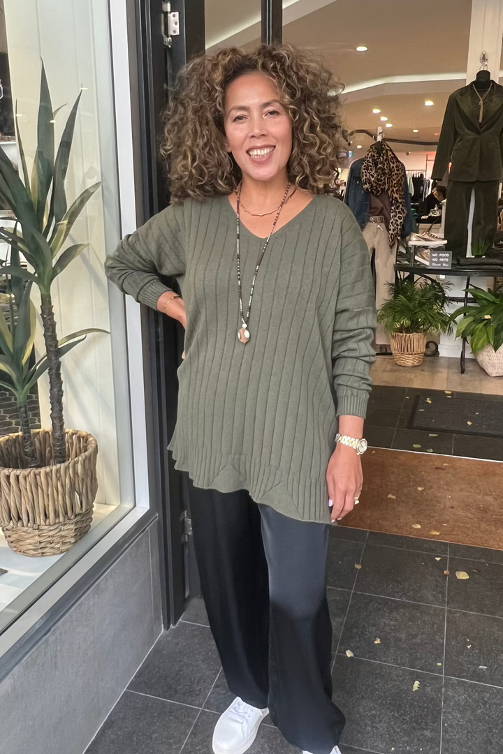 Kassidy Detail Knit - Khaki - CG50