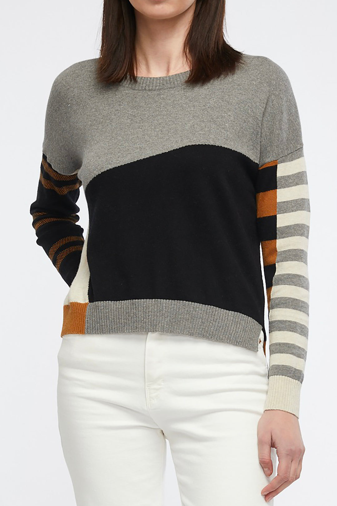 Eclectic Intarsia Jumper in cloud by Zacket & Plover