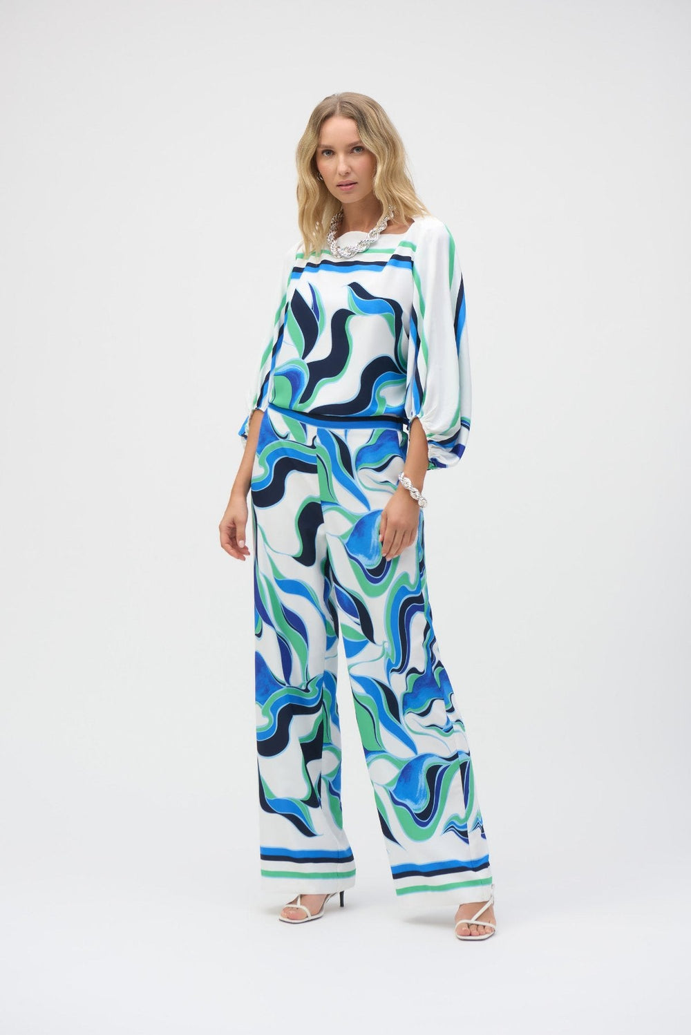 Abstract Print Wide - Leg Pants - JR57 - Pizazz BoutiqueJoseph Ribkoff