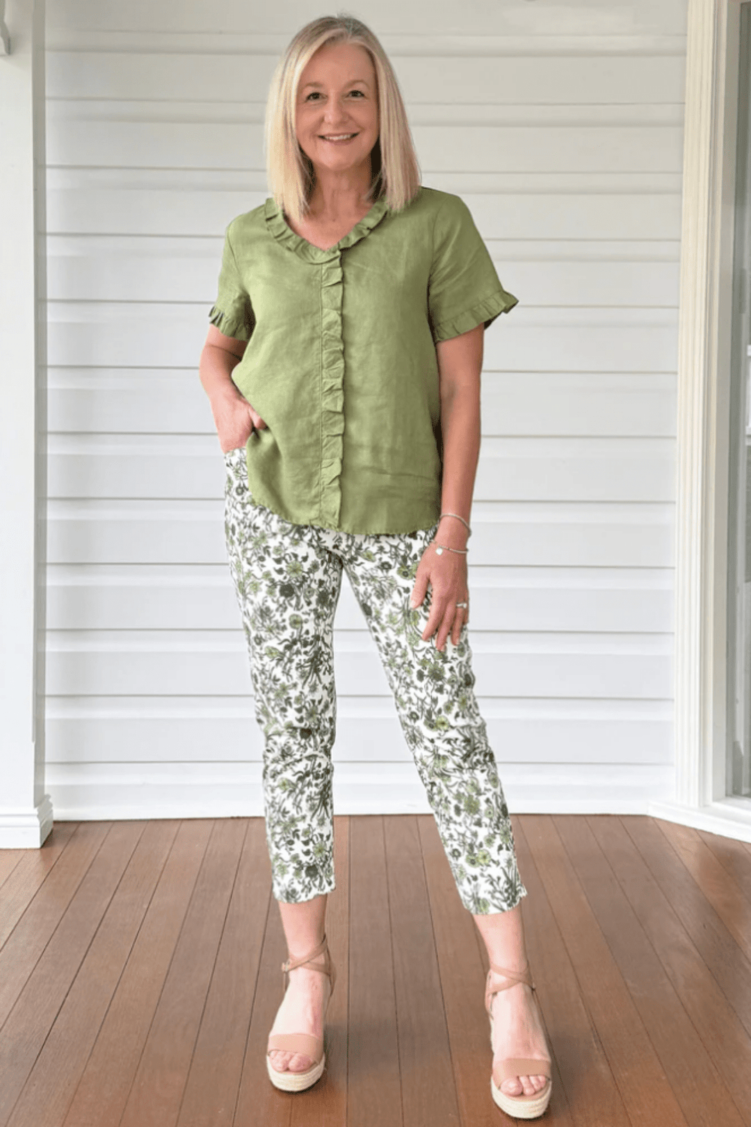 Alexandria Pant - Basil & White - GS12 - Pizazz BoutiqueGordon smith