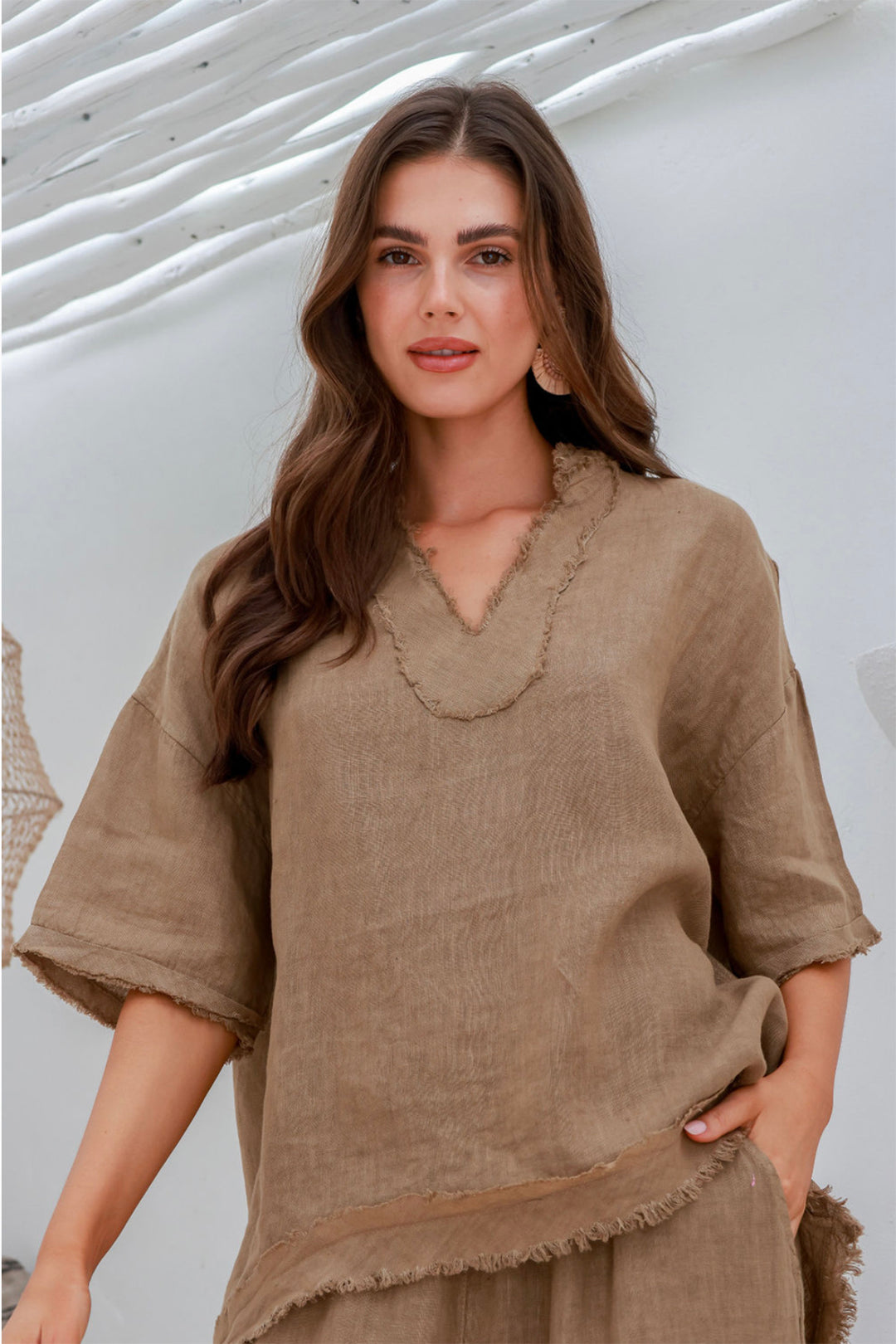 alma top in mocha by the Italian cartel