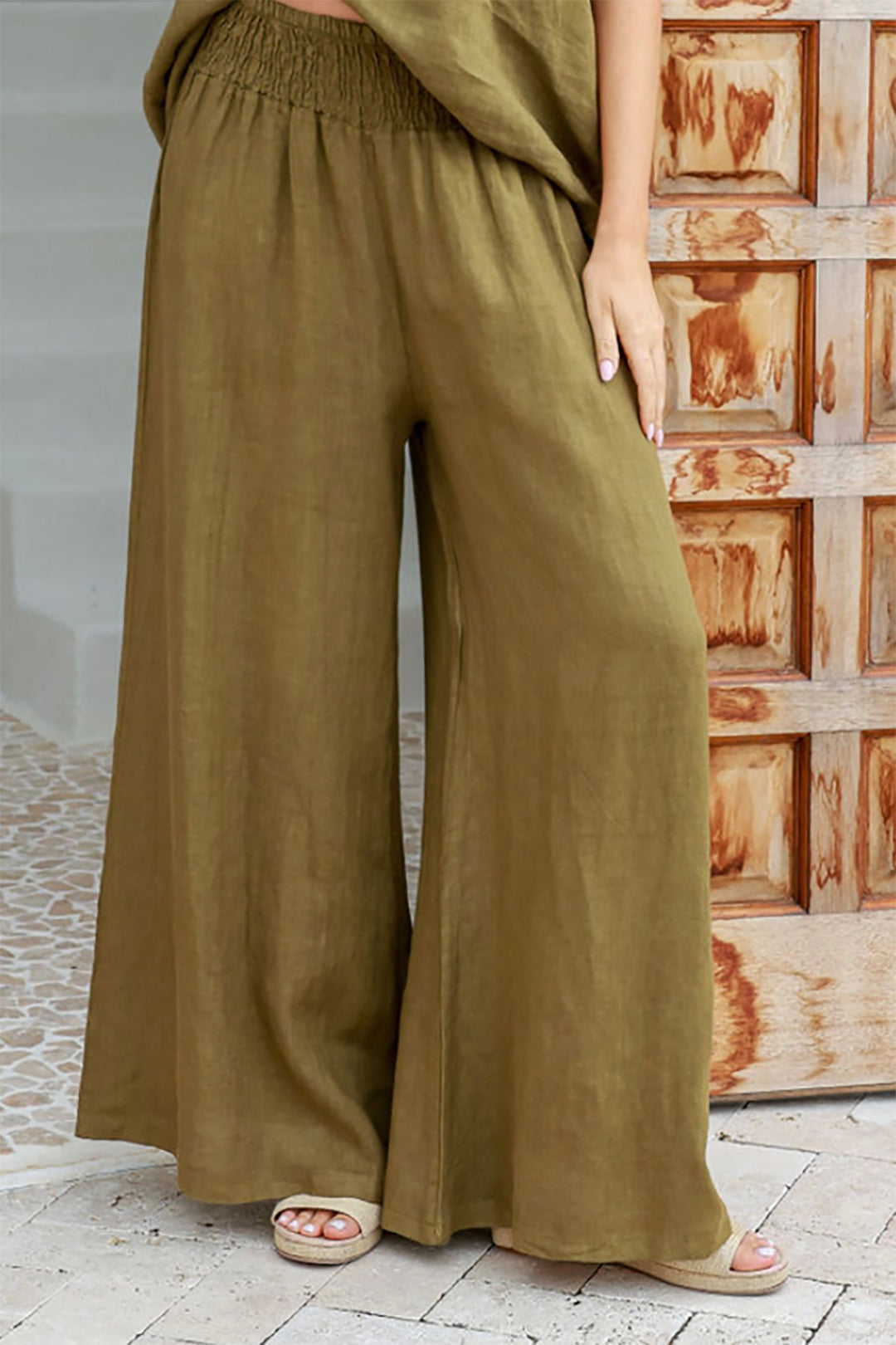 armana pants in olive by the Italian cartel