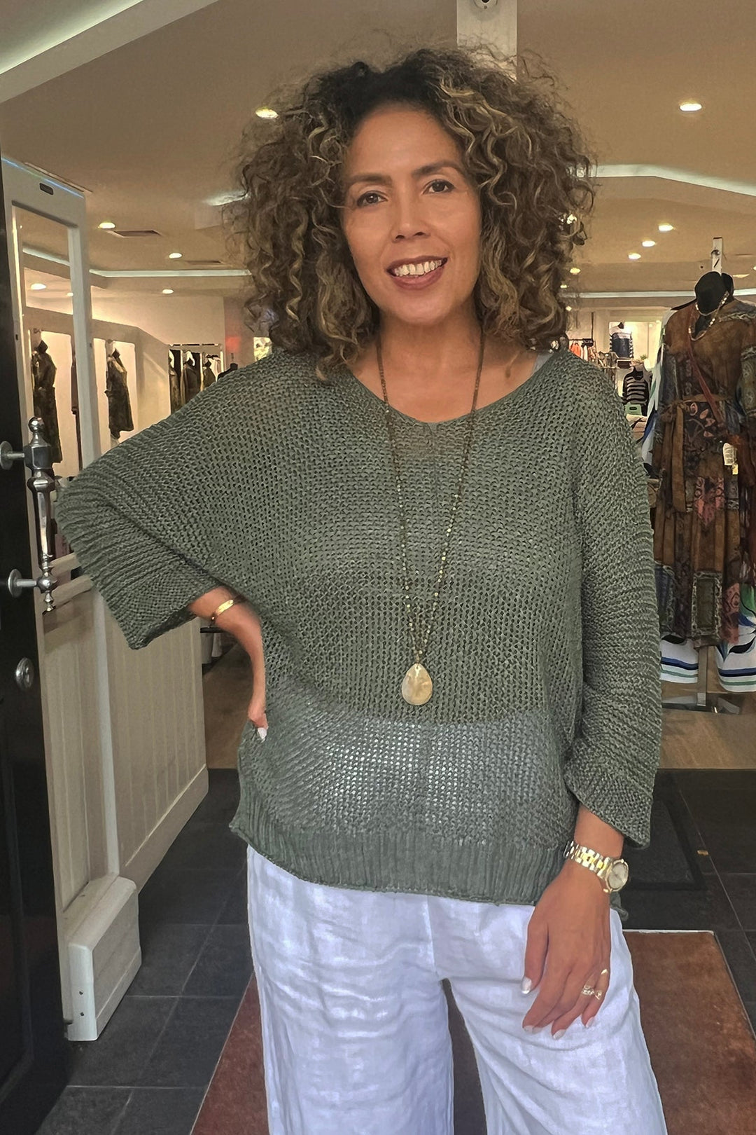 Andi Knit - Seagrass - CG4 - Pizazz BoutiqueCindy G