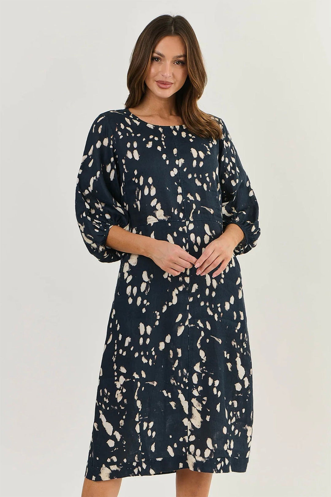 Anya Linen Dress - Universe - OJ5 - Pizazz BoutiqueNaturals By O & J