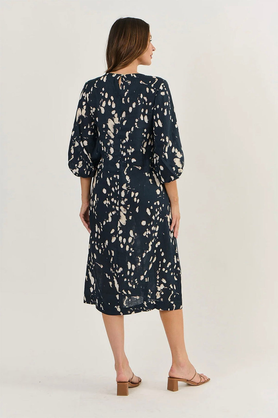 Anya Linen Dress - Universe - OJ5 - Pizazz BoutiqueNaturals By O & J