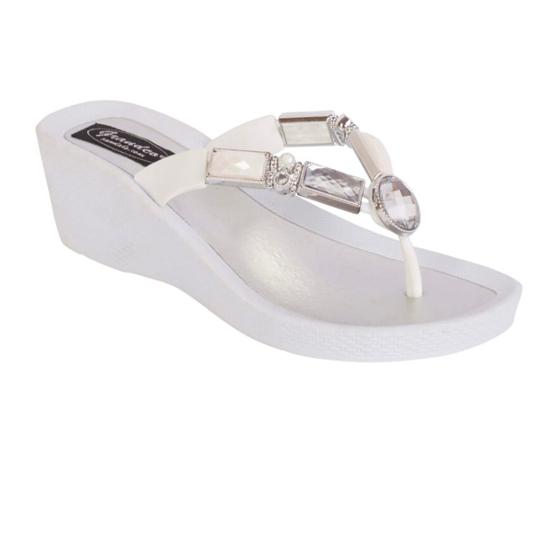 Bamboo Wedge - White - GC5 - Pizazz BoutiqueGrandco