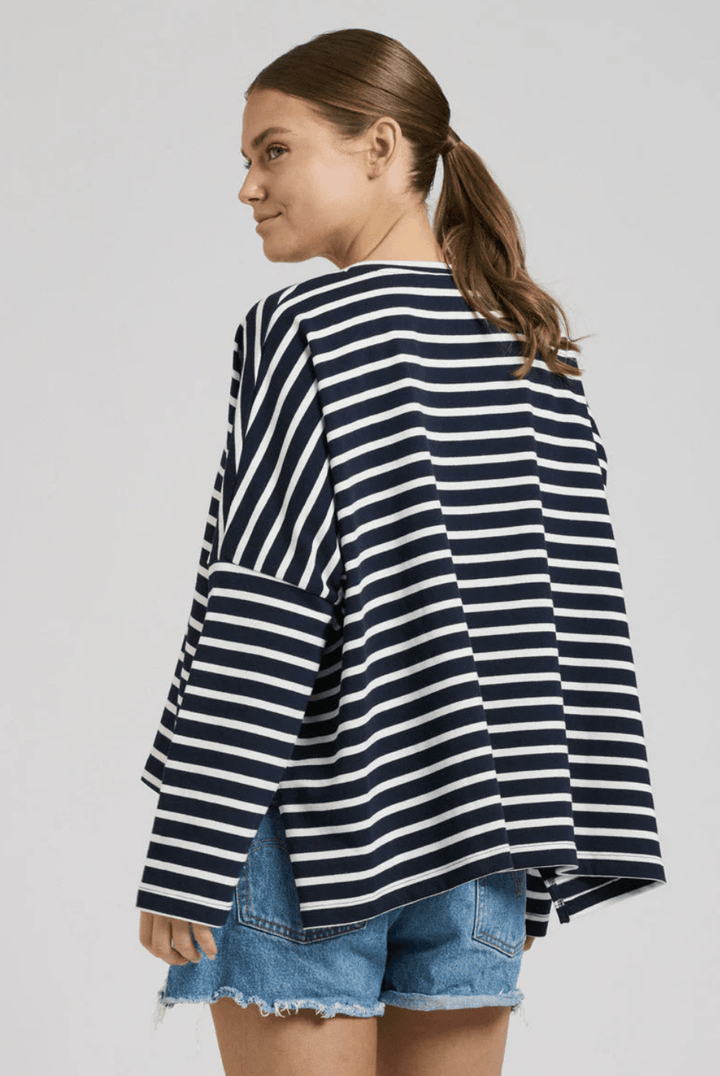 Benton long Sleeve Top - Navy - EST9 - Pizazz BoutiqueEST 1971