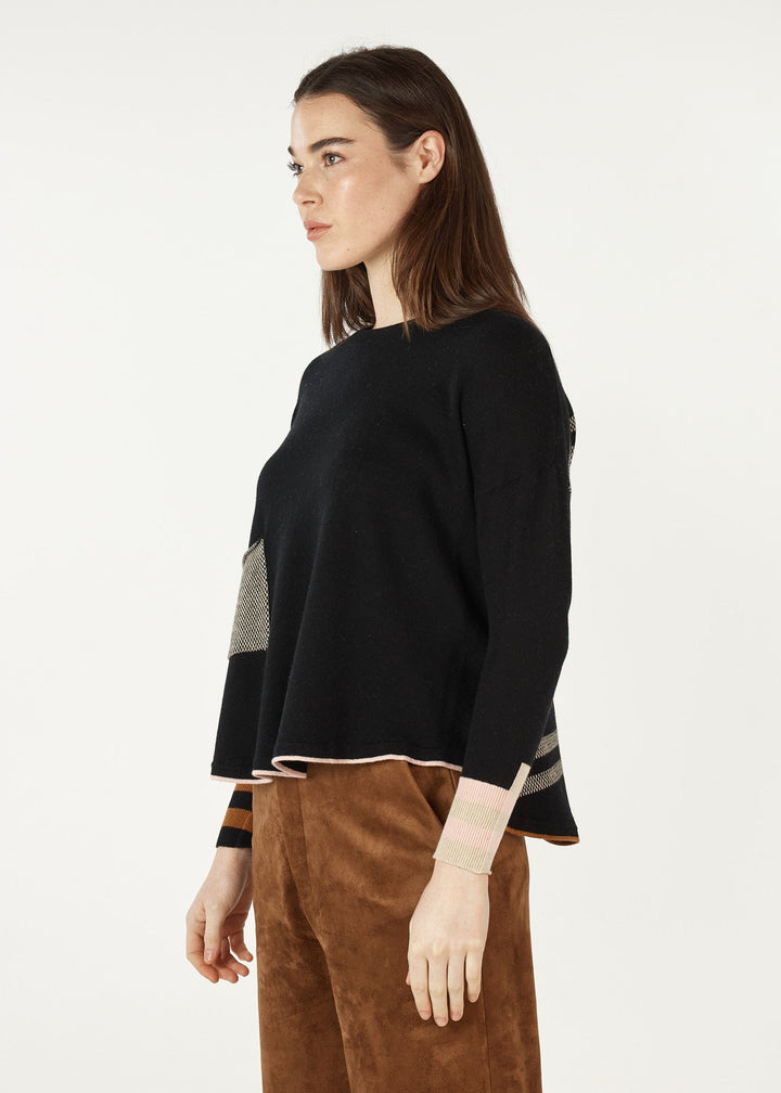 Birdseye Trim Jumper - Black - ZP7 - Pizazz BoutiqueZaket & Plover