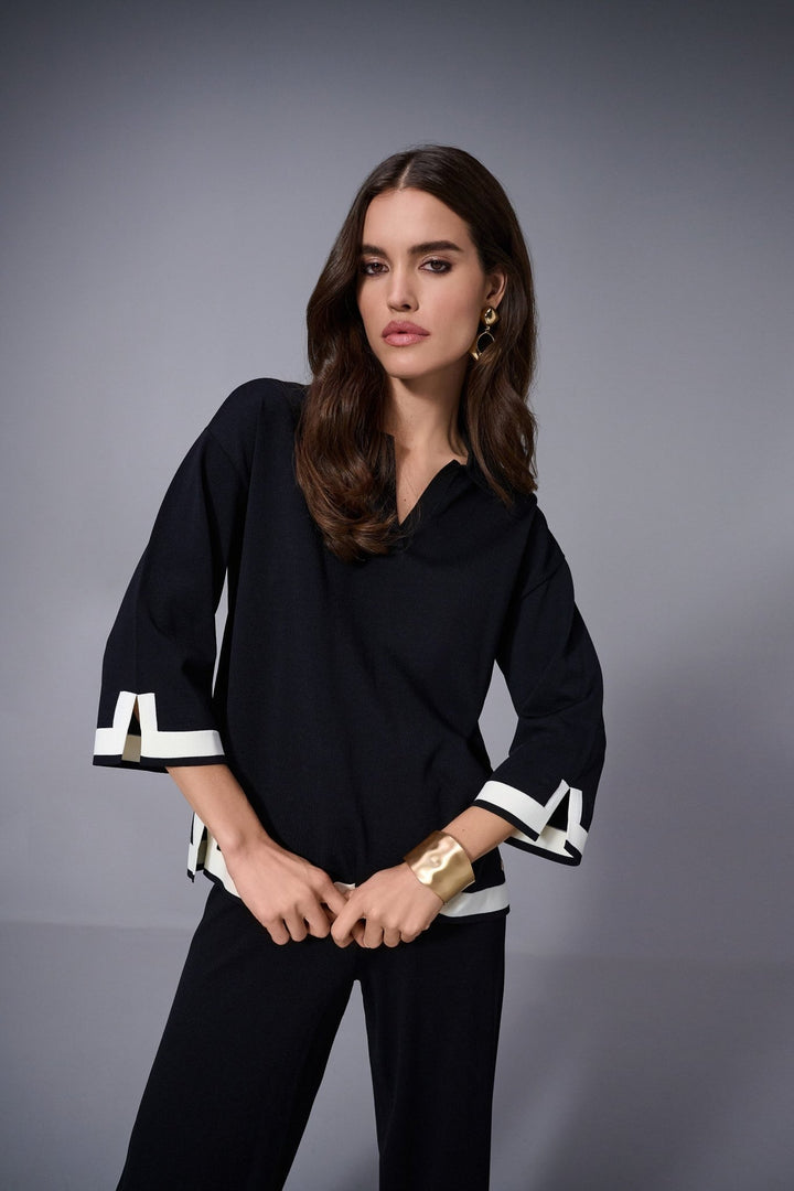 Black Knit Block Top - JR80 - Pizazz BoutiqueJoseph Ribkoff
