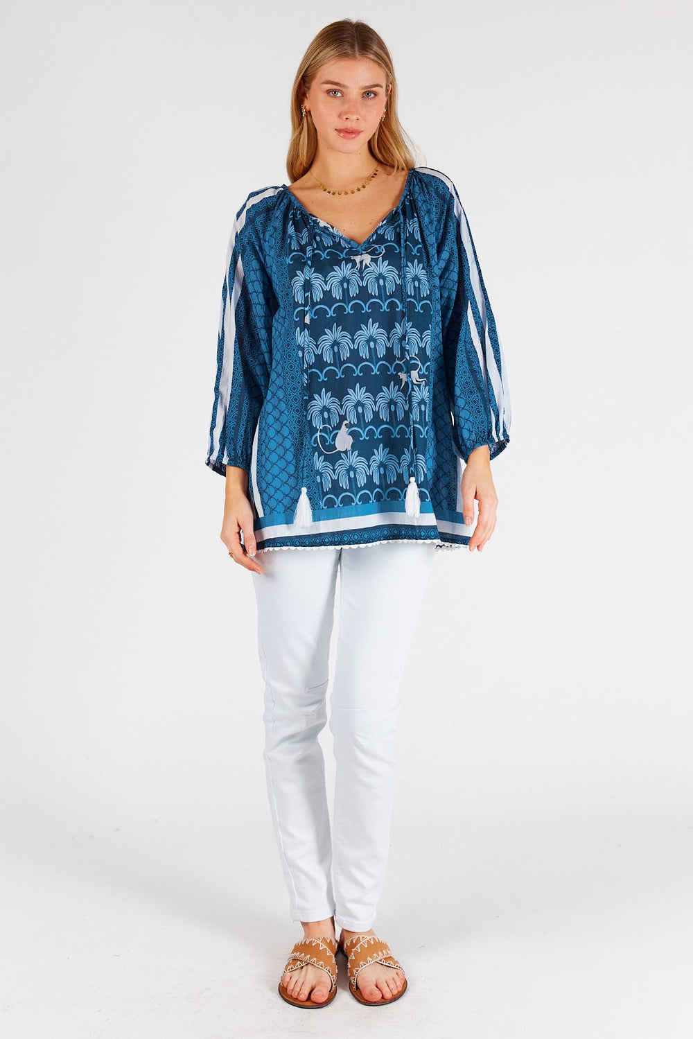Blakely Top - Navy - LL46 - Pizazz BoutiqueLula Life