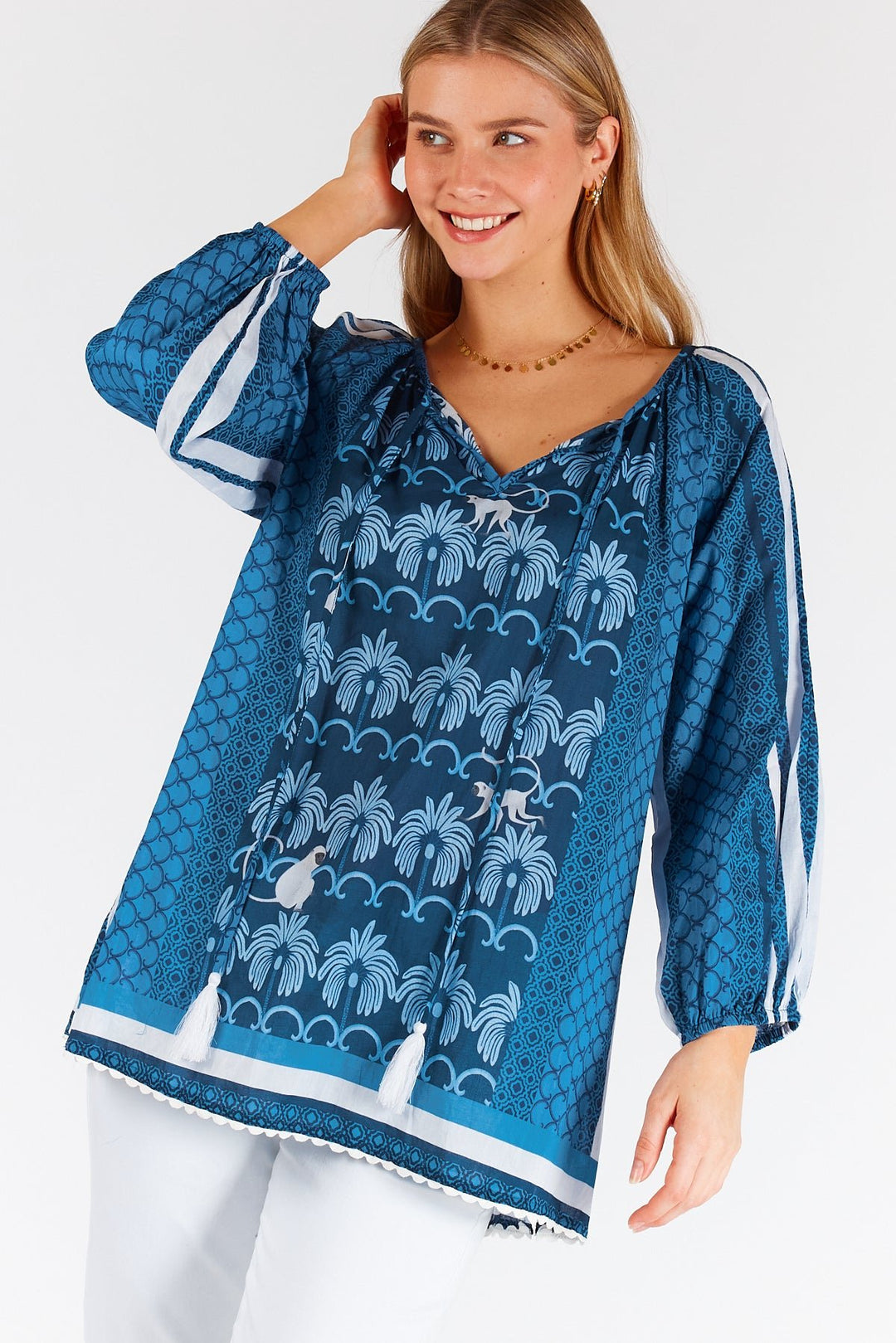Blakely Top - Navy - LL46 - Pizazz BoutiqueLula Life
