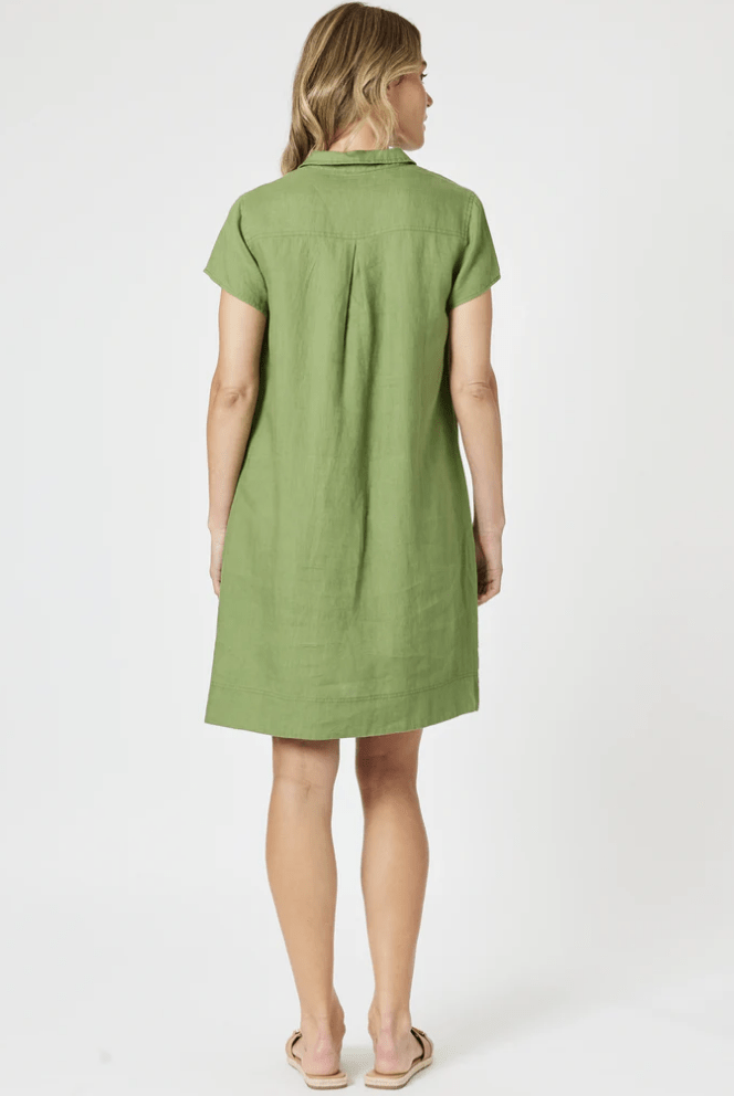 Bravo Linen Dress - Basil - GS17 - Pizazz BoutiqueGordon smith