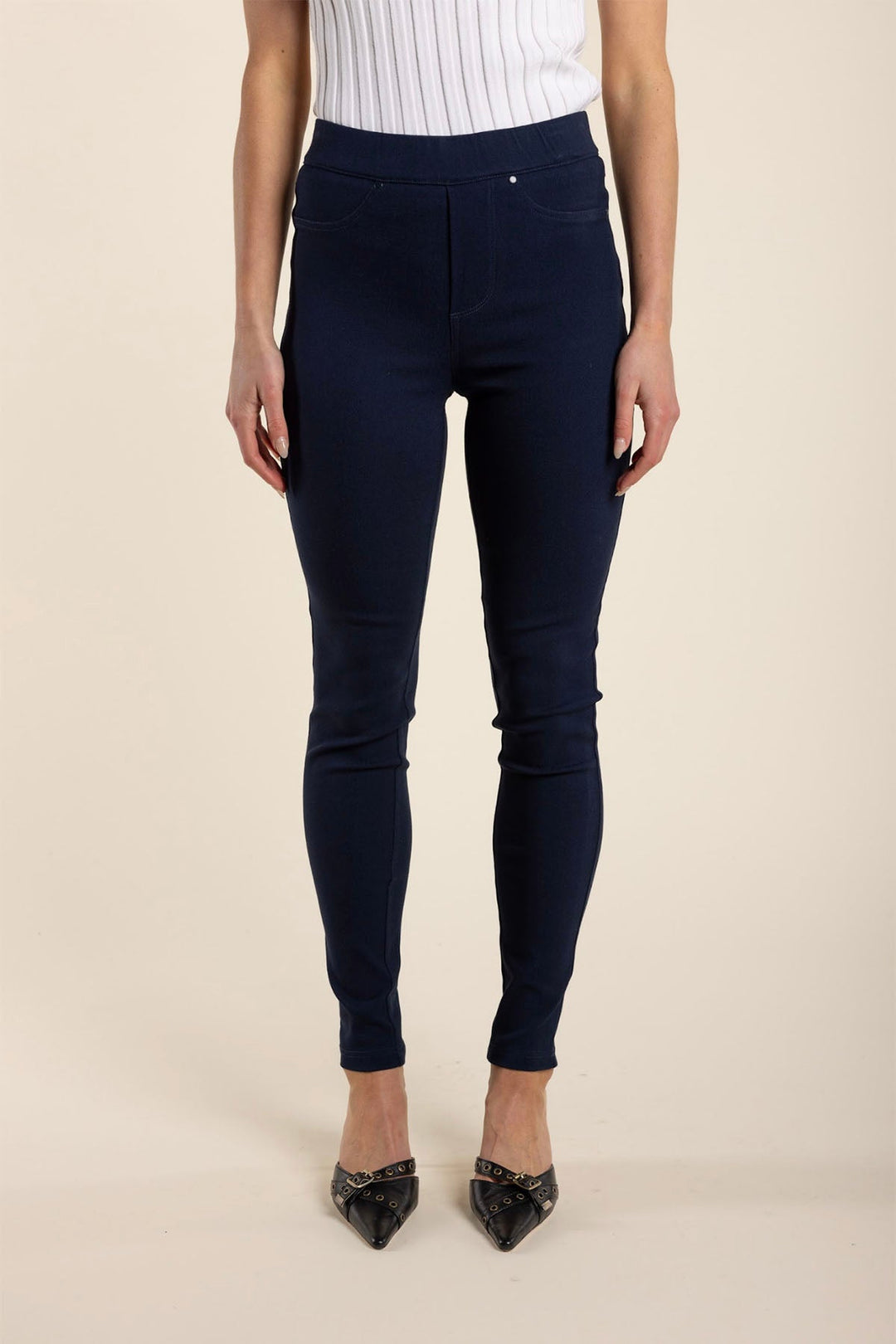 Brielle Pull On Pant - Navy - TT40 - Pizazz BoutiqueTwo - T's
