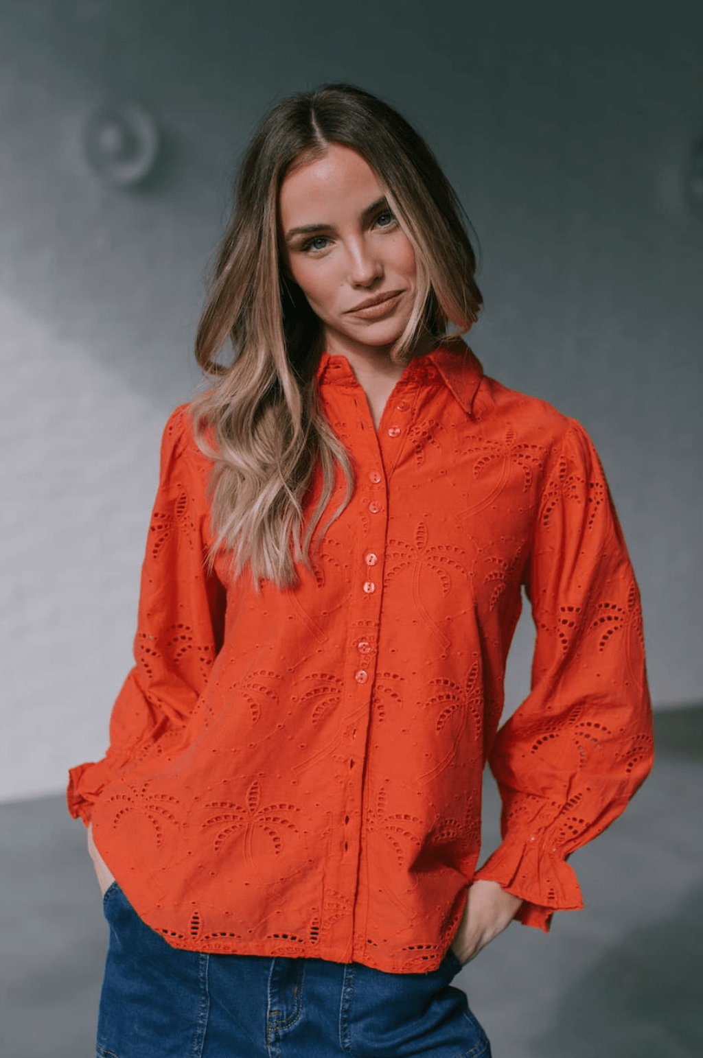 Broderie Anglaise Blouse - Red - JG6 - Pizazz BoutiqueJoop & Gypsy