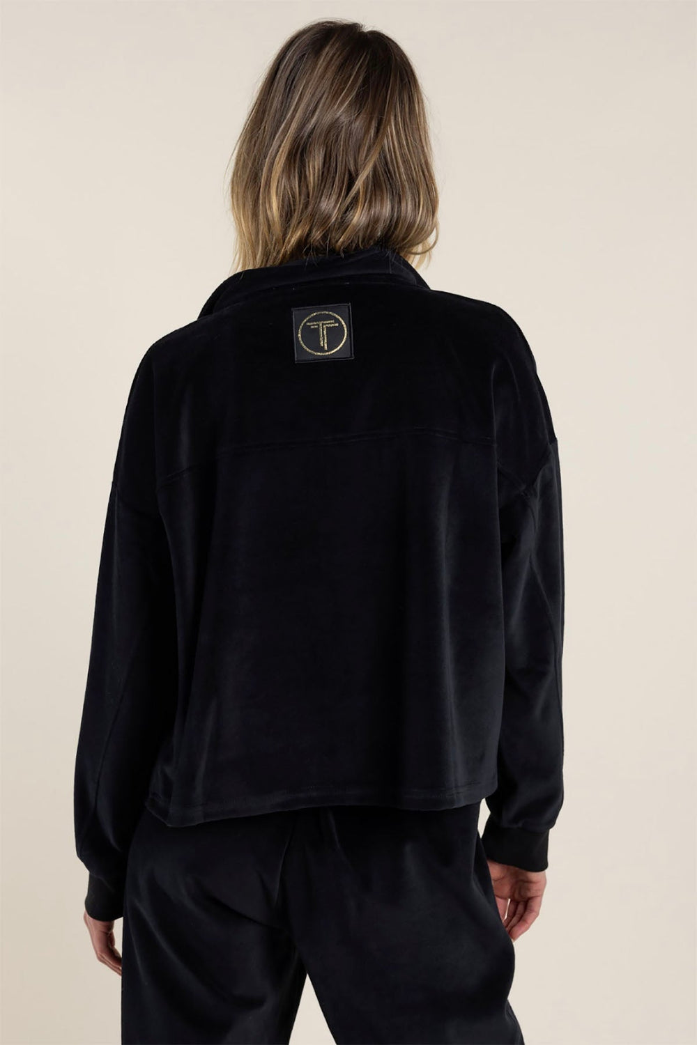 Claire Cropped Velour Jacket - Black - TT36 - Pizazz BoutiqueTwo - T's