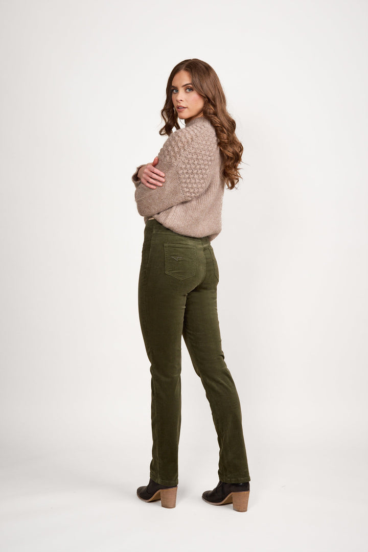 Cord Pull On Pant - Deep Sage - VA2 - Pizazz BoutiqueVassalli
