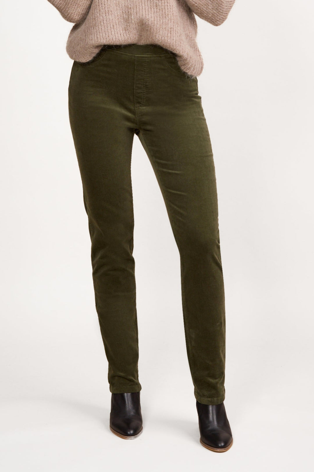 Cord Pull On Pant - Deep Sage - VA2 - Pizazz BoutiqueVassalli