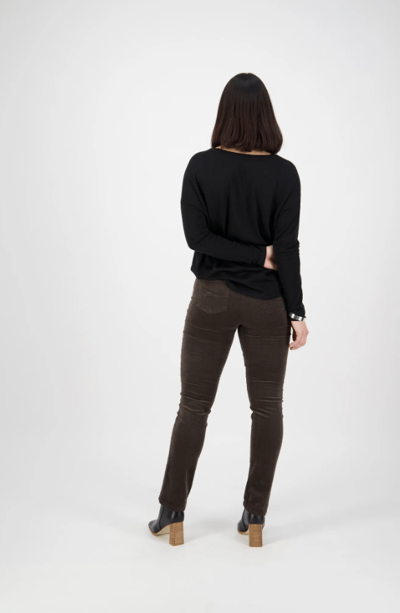 Cord Pull On Pant - Walnut - VA2 - Pizazz BoutiqueVassalli
