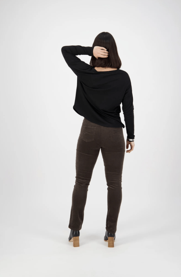 Cord Pull On Pant - Walnut - VA2 - Pizazz BoutiqueVassalli
