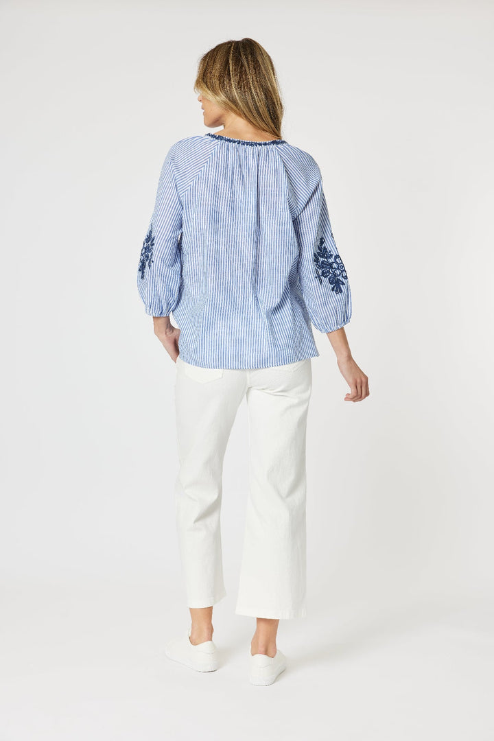 Cottesloe Stripe Shirt - Blue/White - GS2 - Pizazz BoutiqueGordon smith