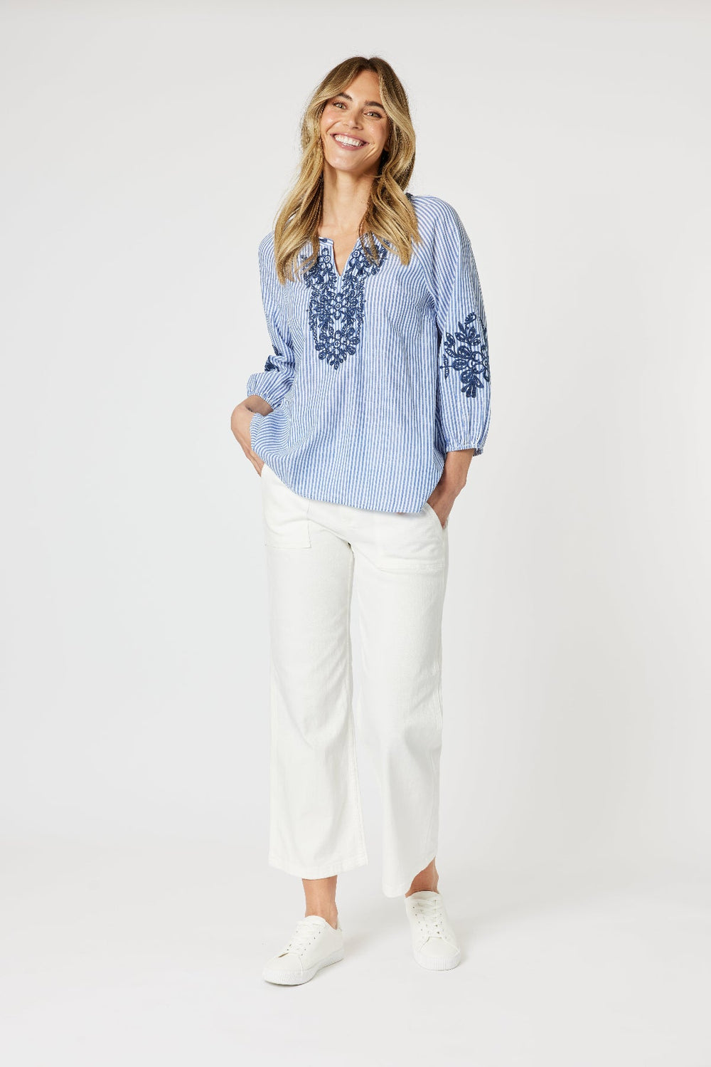 Cottesloe Stripe Shirt - Blue/White - GS2 - Pizazz BoutiqueGordon smith
