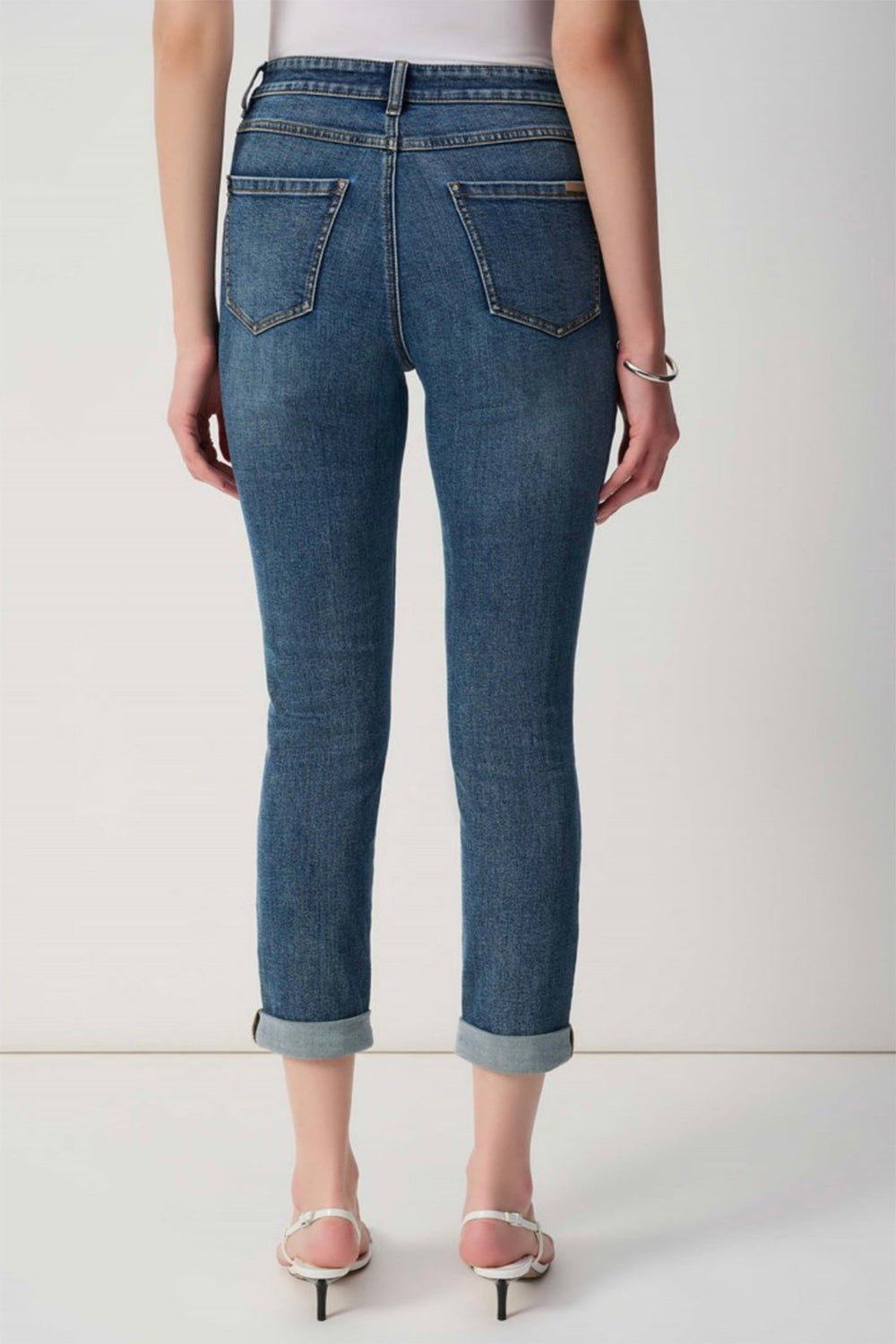 Cropped Jeans With Rolled Hem - Denim - JR28 - Pizazz BoutiqueJoseph Ribkoff
