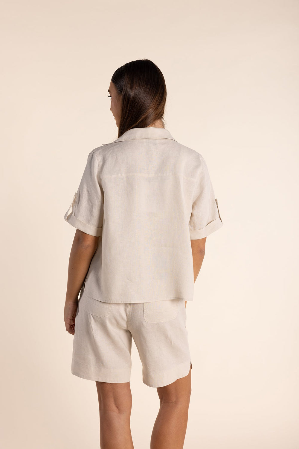Drew Linen Shirt - Natural - TT12 - Pizazz BoutiqueTwo - T's
