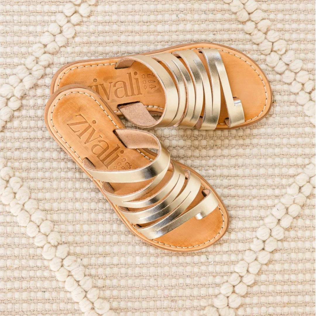 Eleni Sandal - Gold - ZV1 - Pizazz BoutiqueZivali
