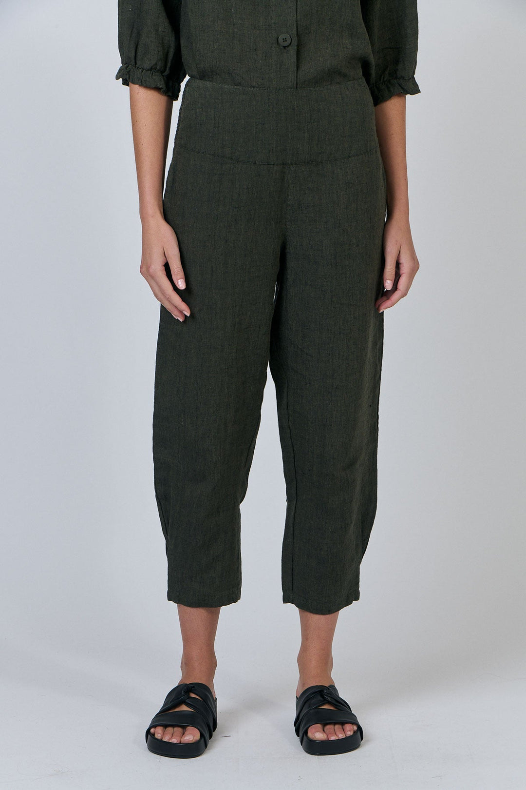 Eliza Linen Pant - Licorice - OJ59 - Pizazz BoutiqueNaturals By O & J