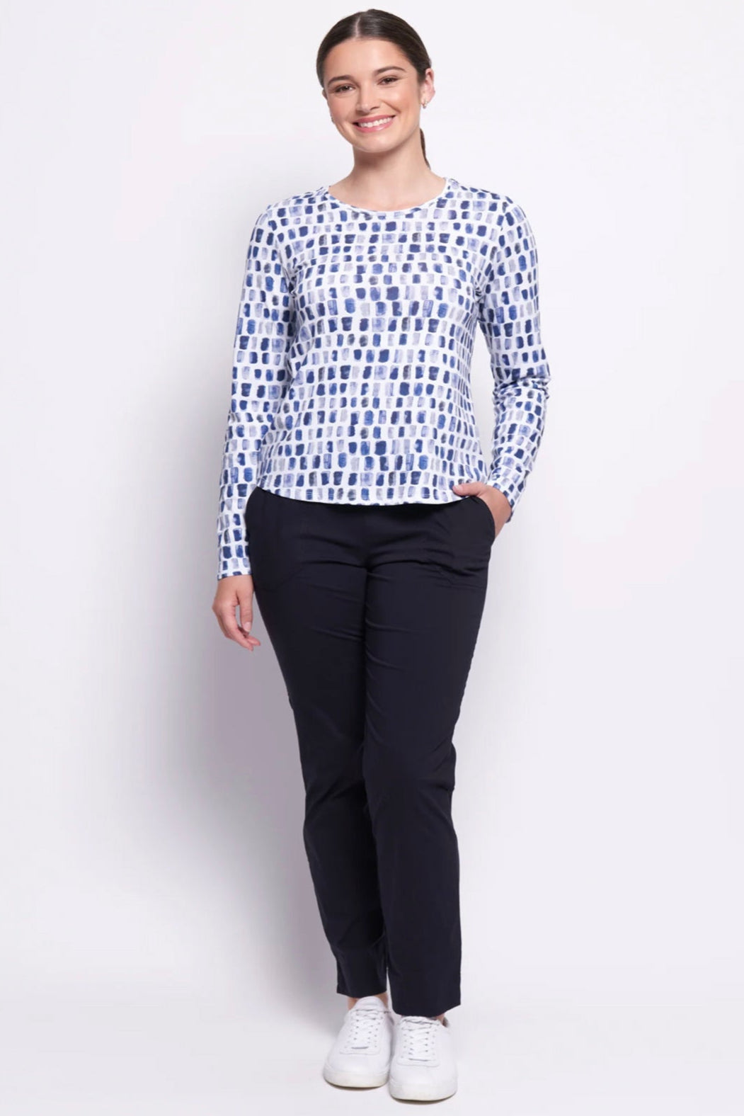 Full Monty Trapeze Trouser - True Navy - F32 - Pizazz BoutiqueFoil