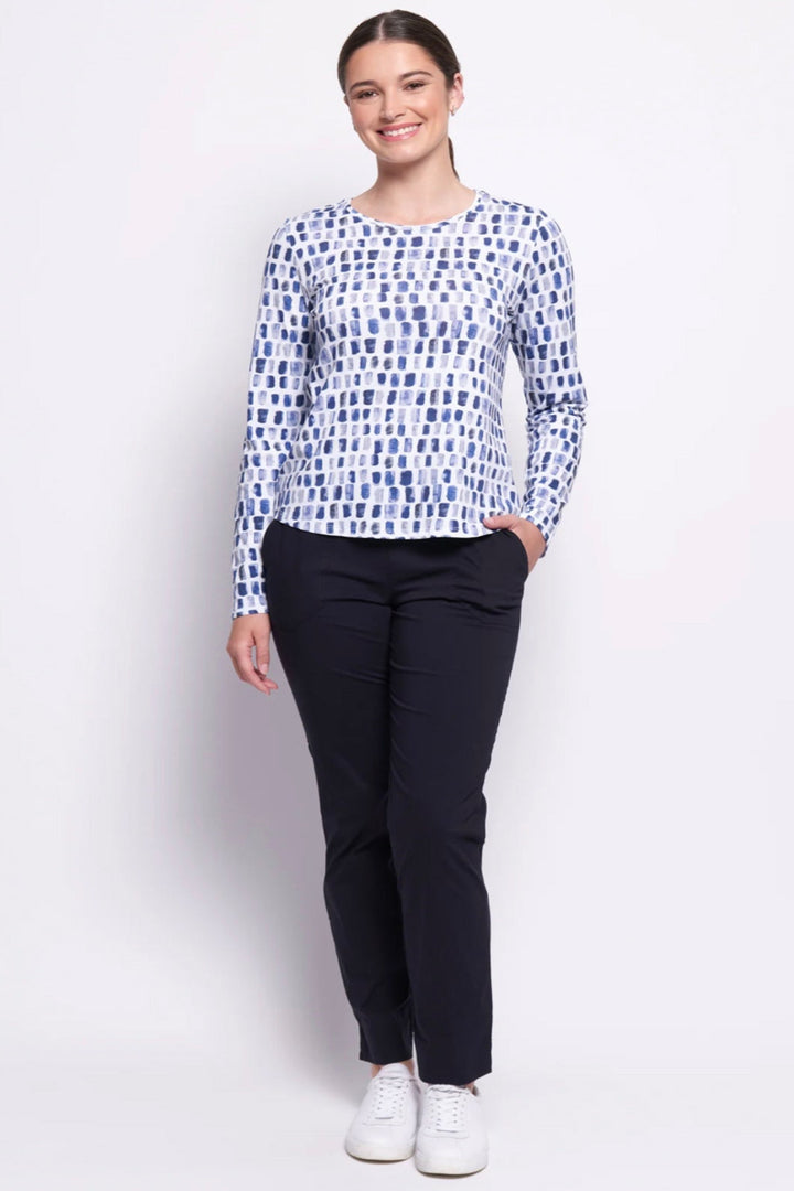 Full Monty Trapeze Trouser - True Navy - F32 - Pizazz BoutiqueFoil