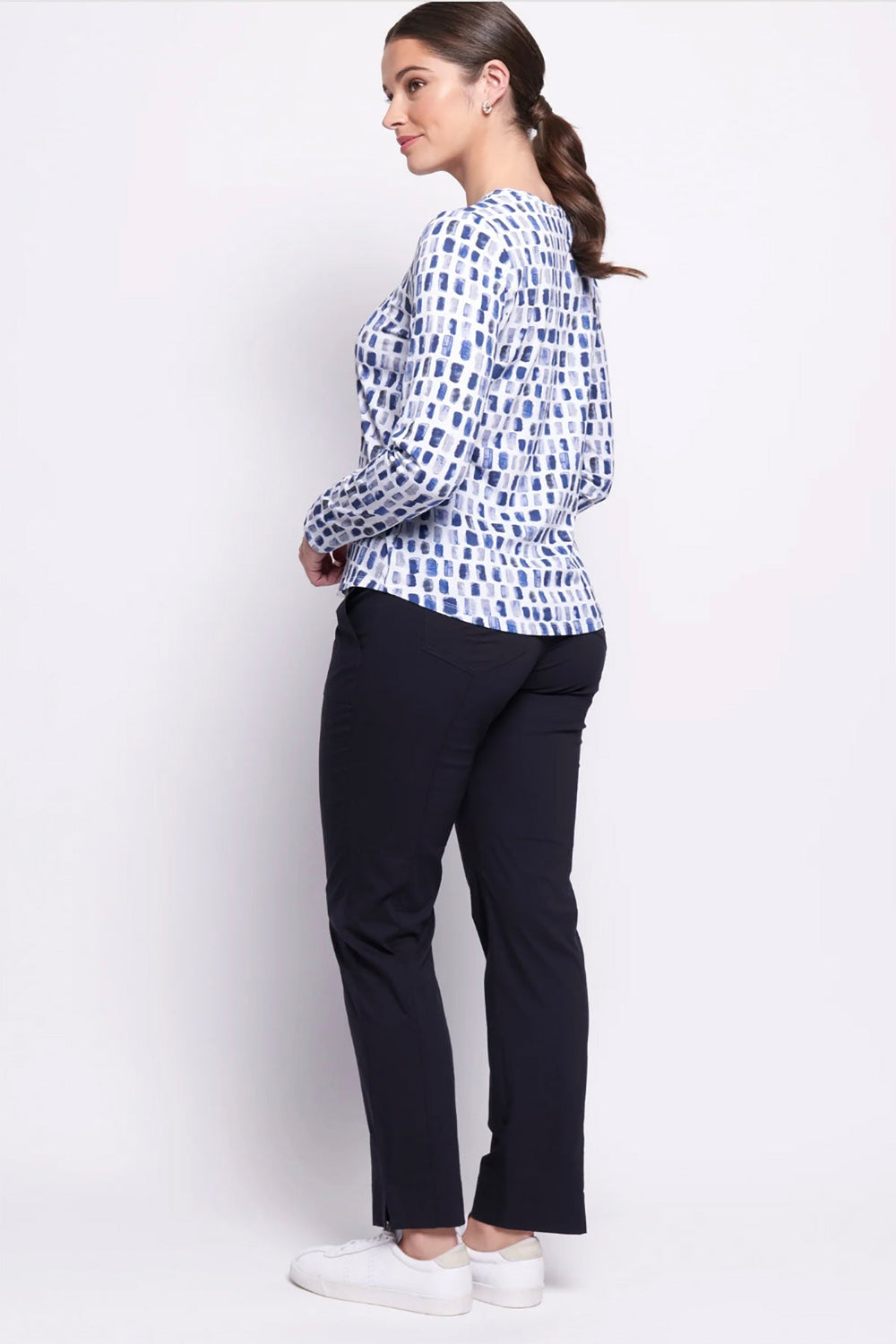 Full Monty Trapeze Trouser - True Navy - F32 - Pizazz BoutiqueFoil