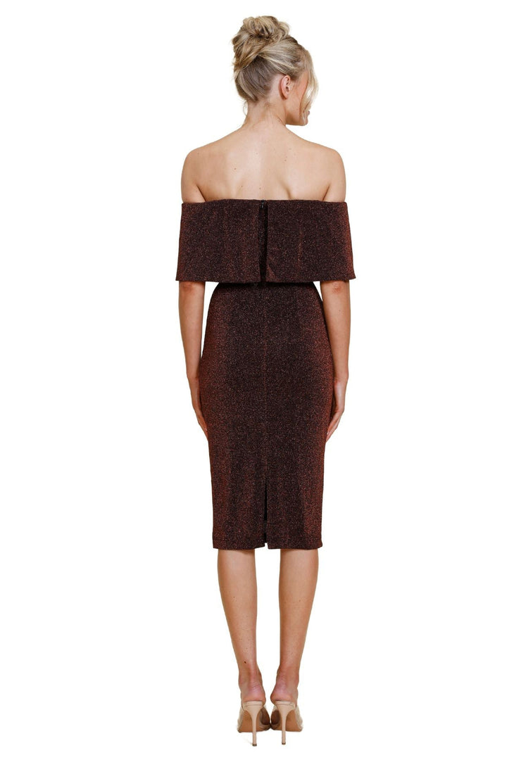 Gema Off Shoulder Dress - Copper - ROM86 - Pizazz BoutiqueRomance