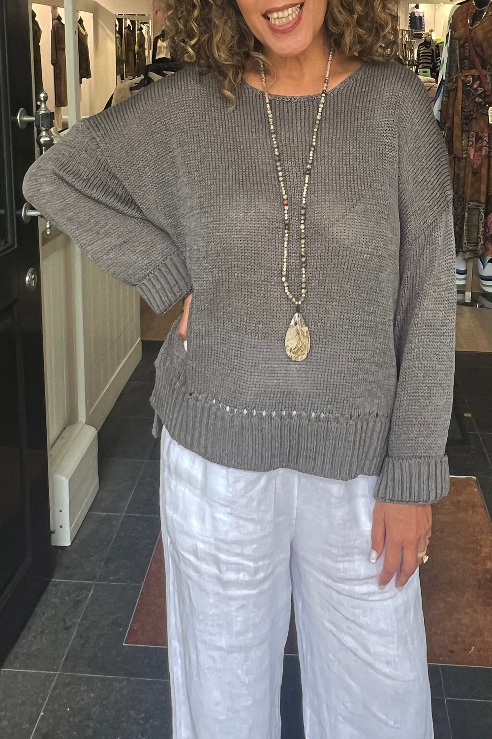 Heidi Knit - Grey - CG63 - Pizazz BoutiqueCindy G