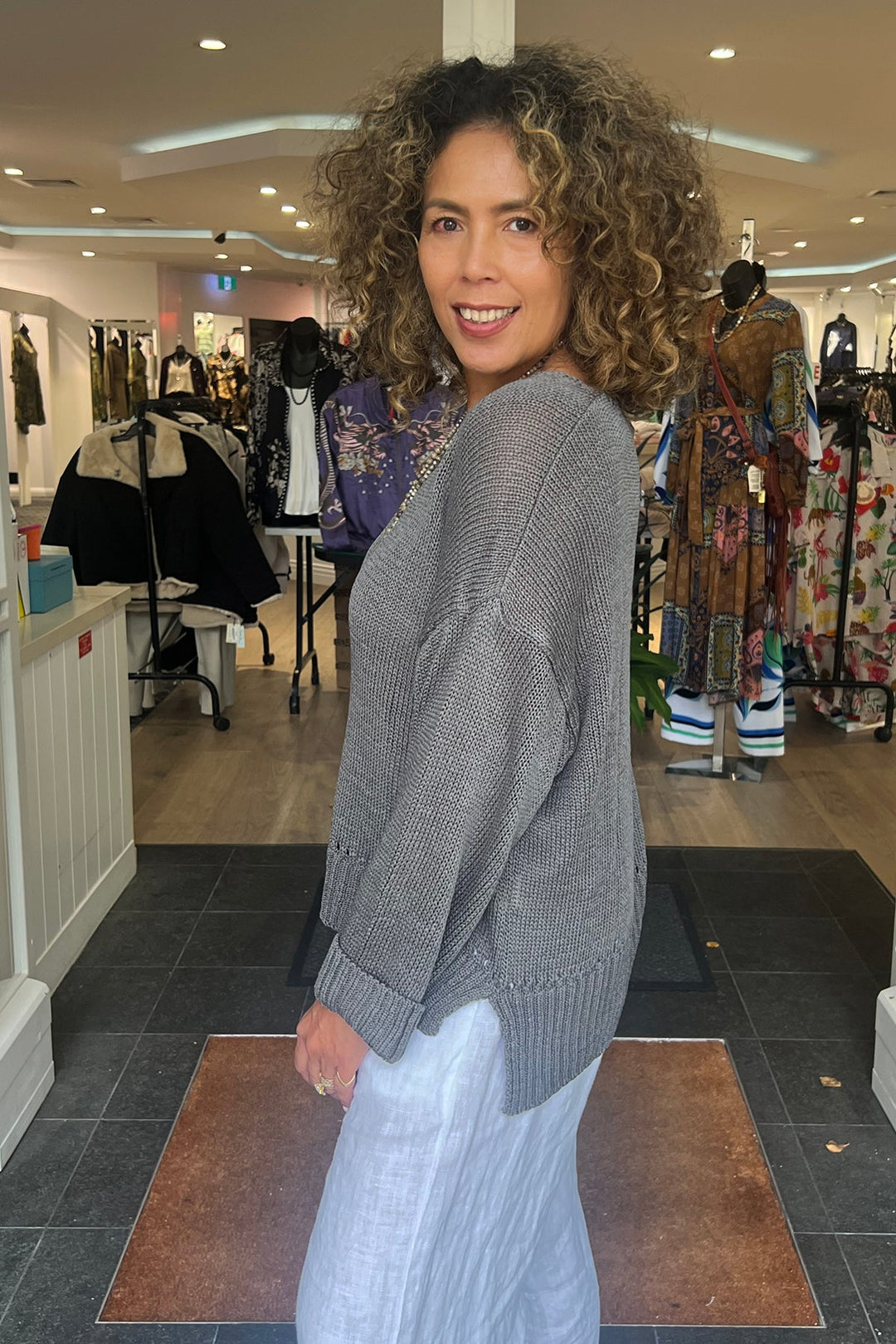 Heidi Knit - Grey - CG63 - Pizazz BoutiqueCindy G