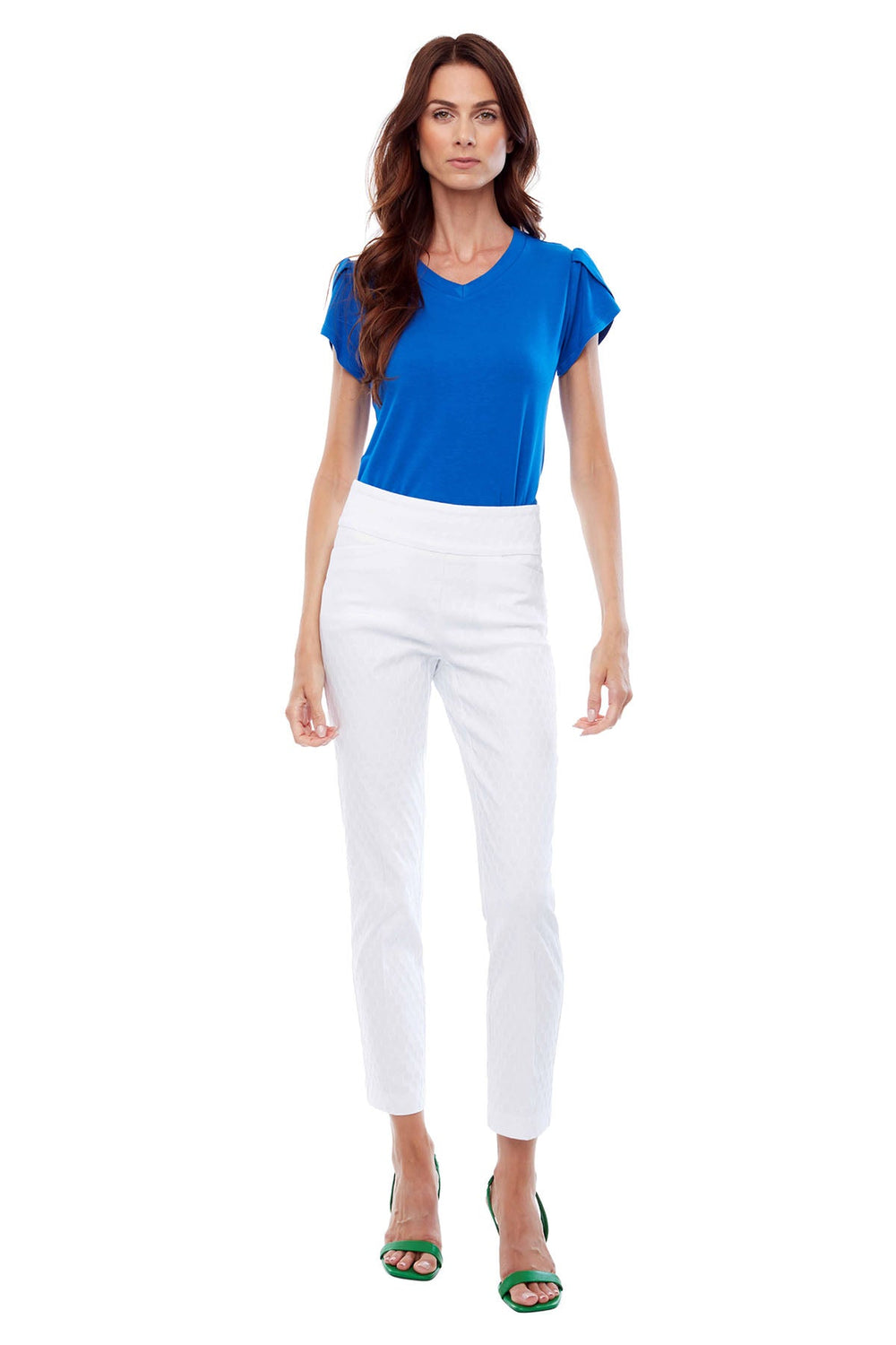Honeycomb Ankle Pant - White - UP1 - Pizazz BoutiqueUp!