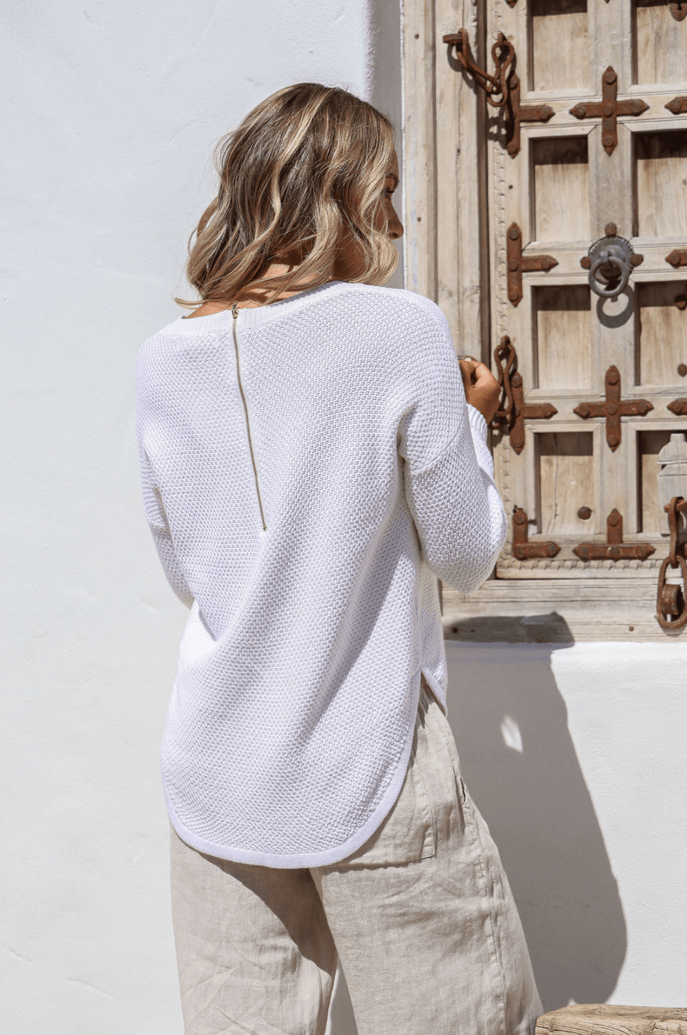 I'm Famous Zip Knit - White - SN15 - Pizazz BoutiqueSilence & Noise
