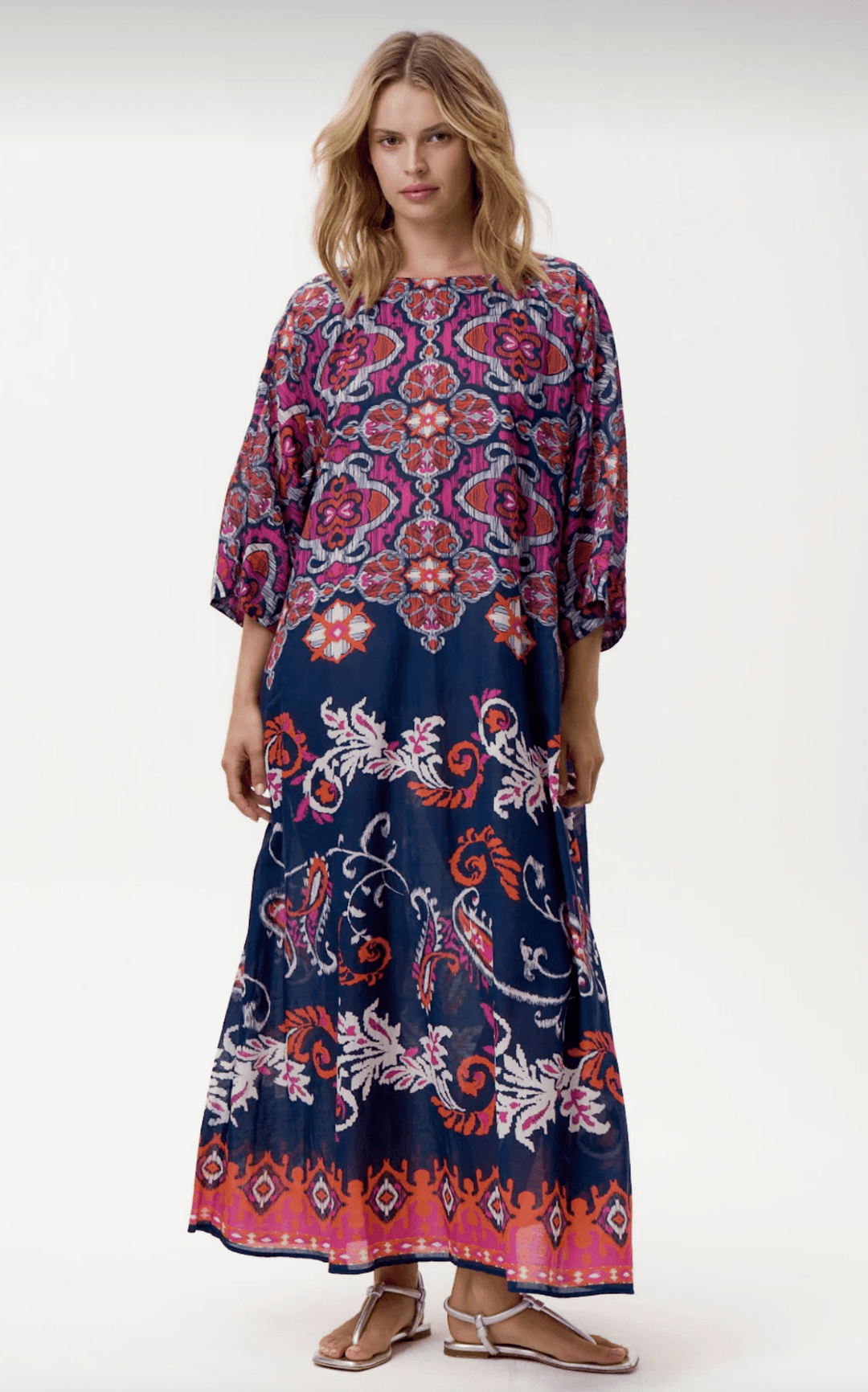 Jackie Print Dress - Navy & Pink - OS3 - Pizazz BoutiqueOneseason Australia