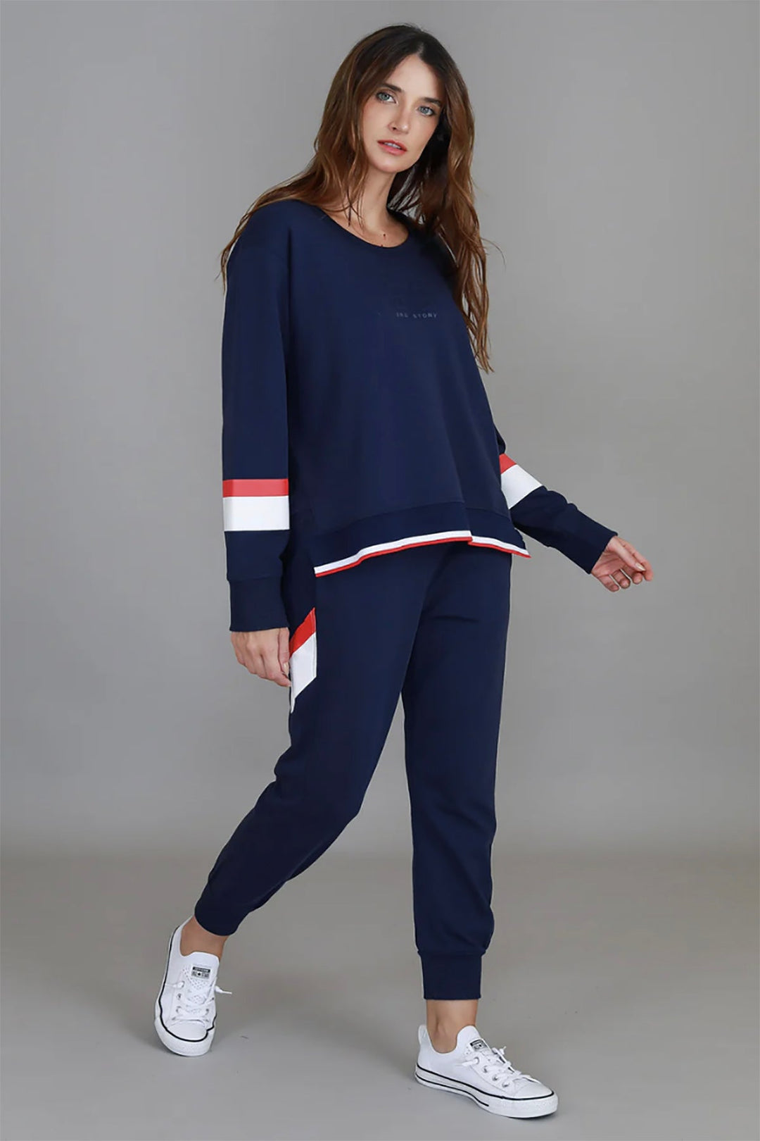 Jorja 3S Banded Sweater - Navy - RD8 - Pizazz Boutique3RD STORY
