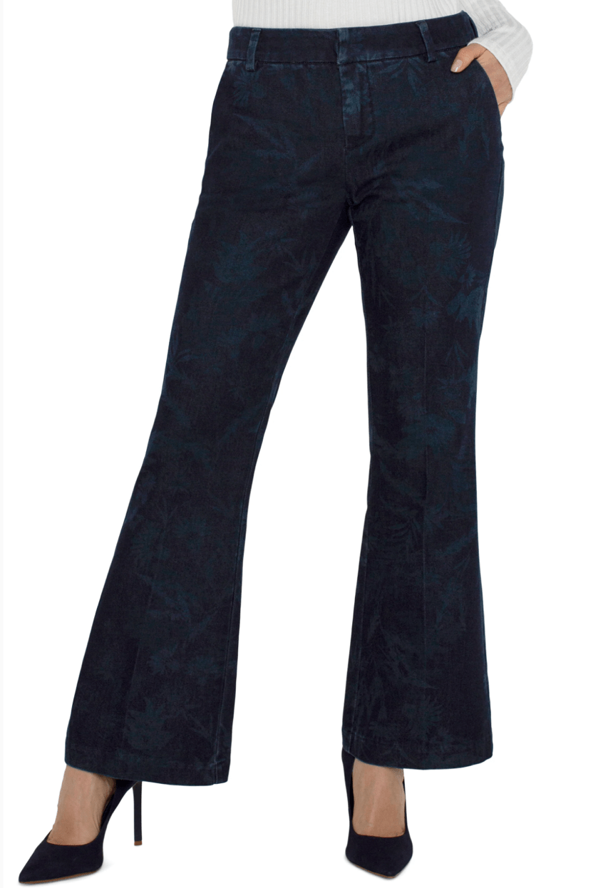 Kelsey Flare Trouser - Shadow Floral - AT14 - Pizazz BoutiqueLiverpool L.A