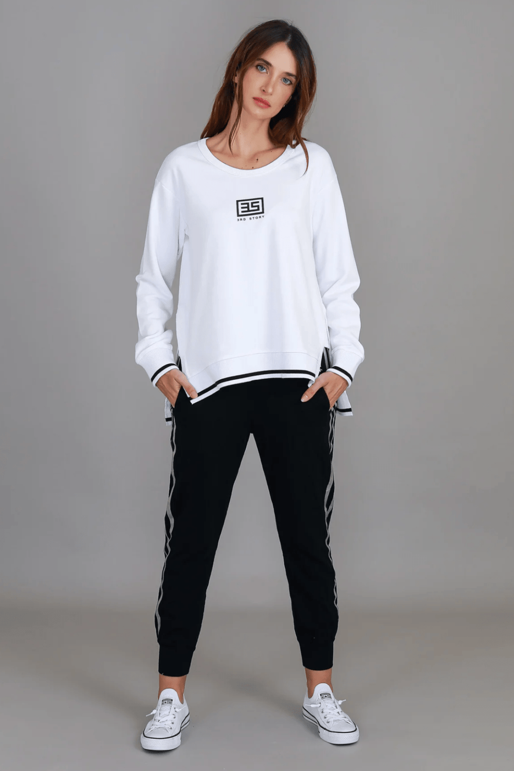 Lanna 3S Logo Sweater - White - RD10 - Pizazz Boutique3RD STORY