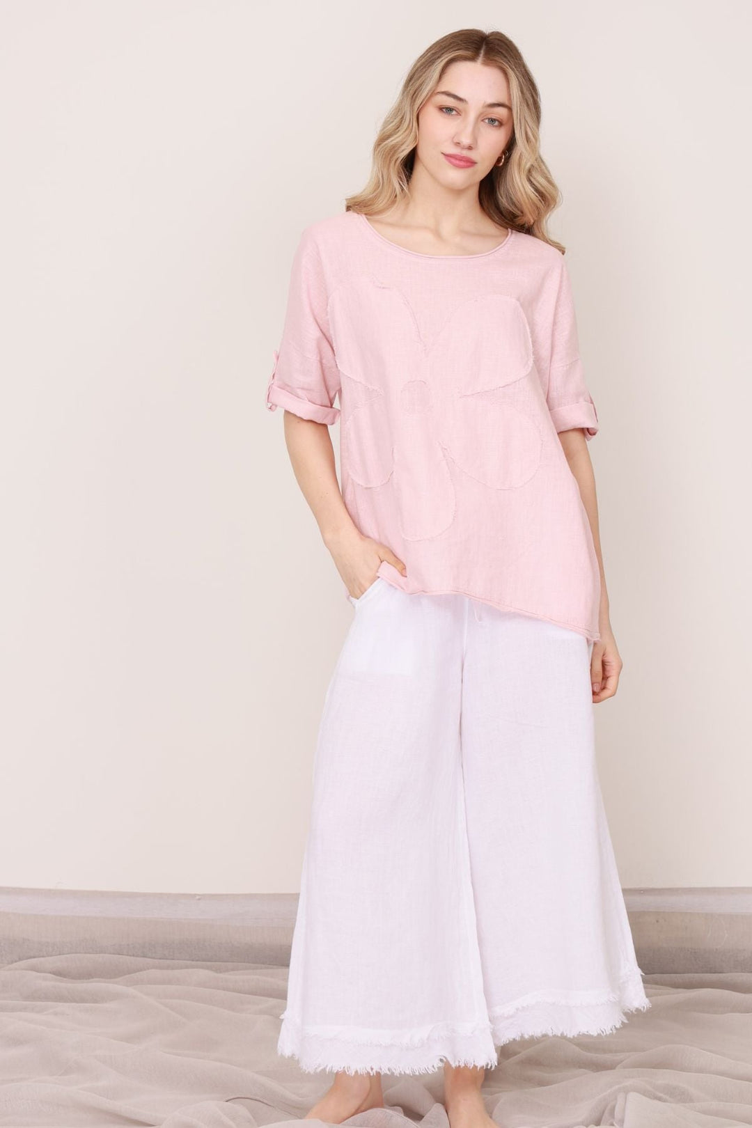 Lara Linen Pants - Bianco - CT1 - Pizazz BoutiqueCest Parfait