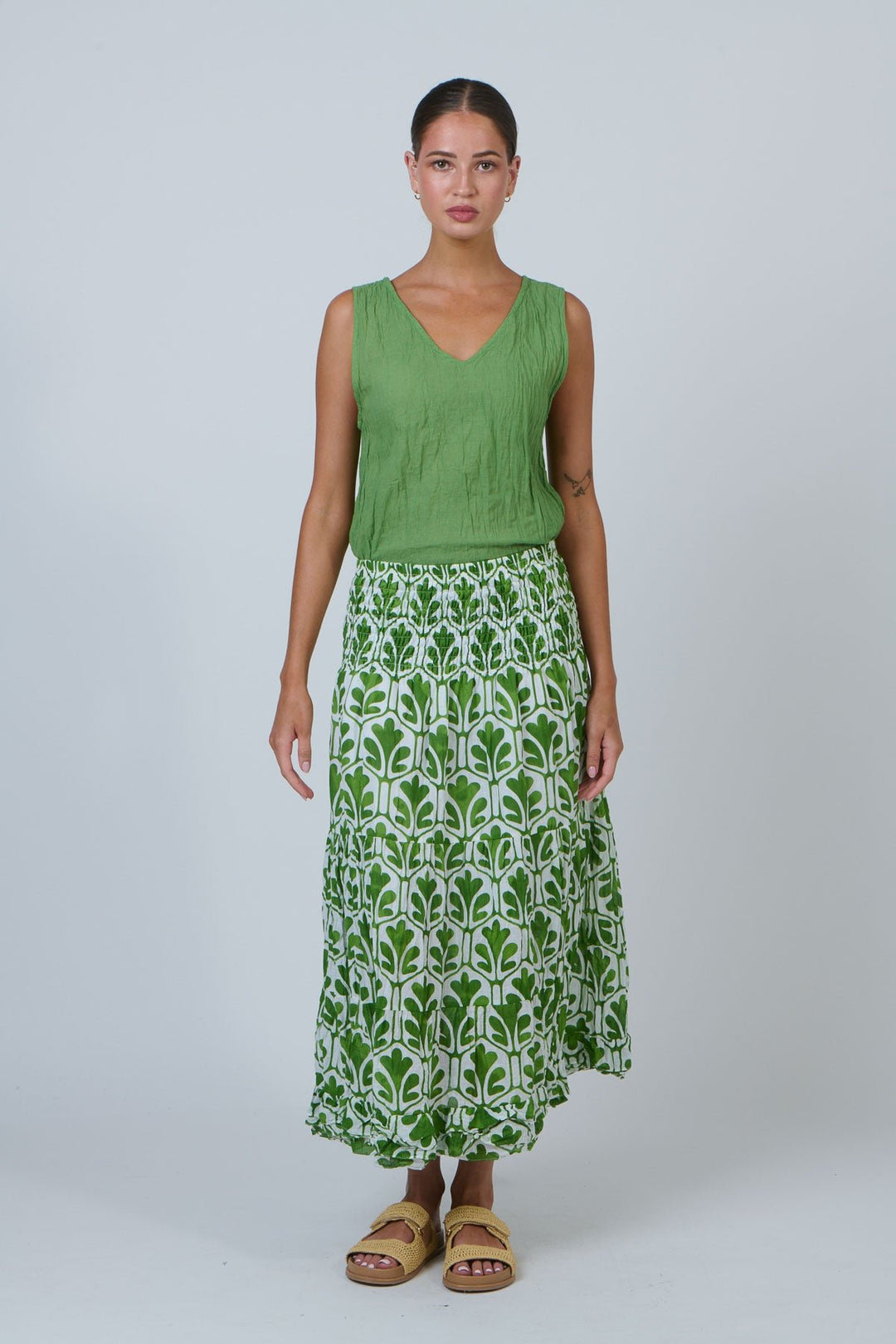 Lara Midi Skirt - Oak Meadow - N27 - Pizazz BoutiqueNamastai