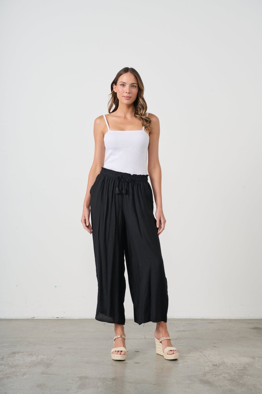 Layla Wide Leg Pant - Black - CJ10 - Pizazz BoutiqueCaju