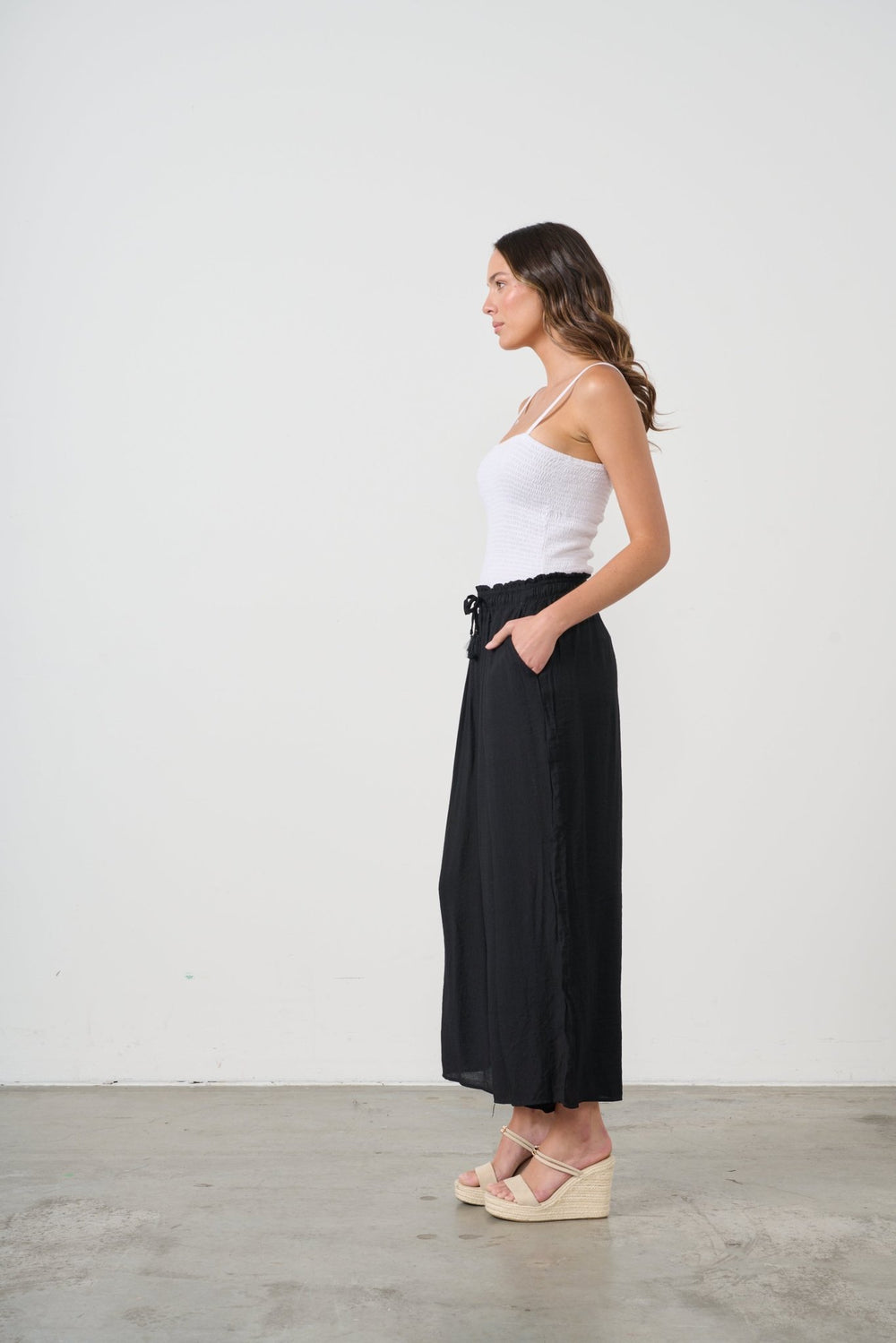 Layla Wide Leg Pant - Black - CJ10 - Pizazz BoutiqueCaju