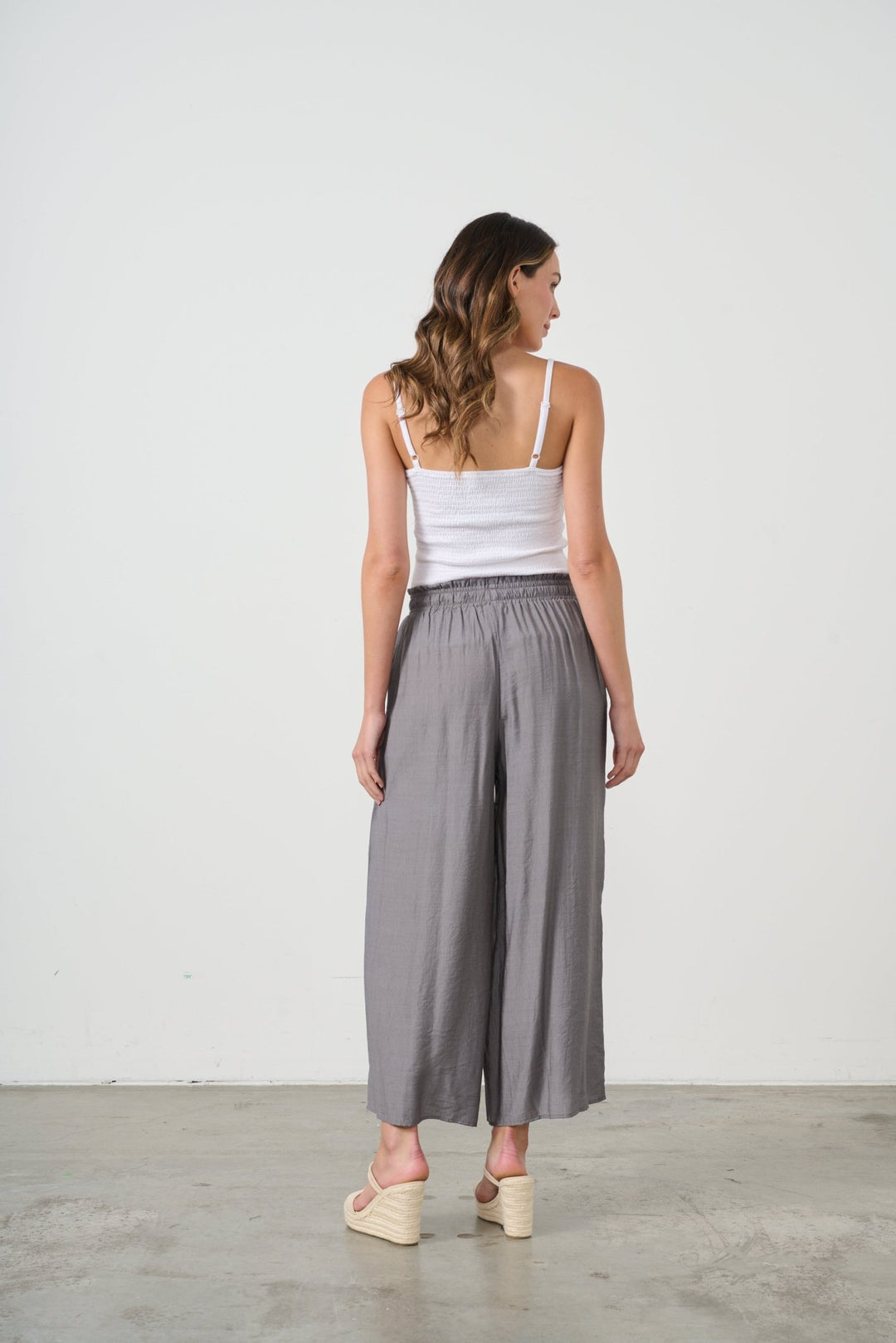 Layla Wide Leg Pant - Grey - CJ10 - Pizazz BoutiqueCaju