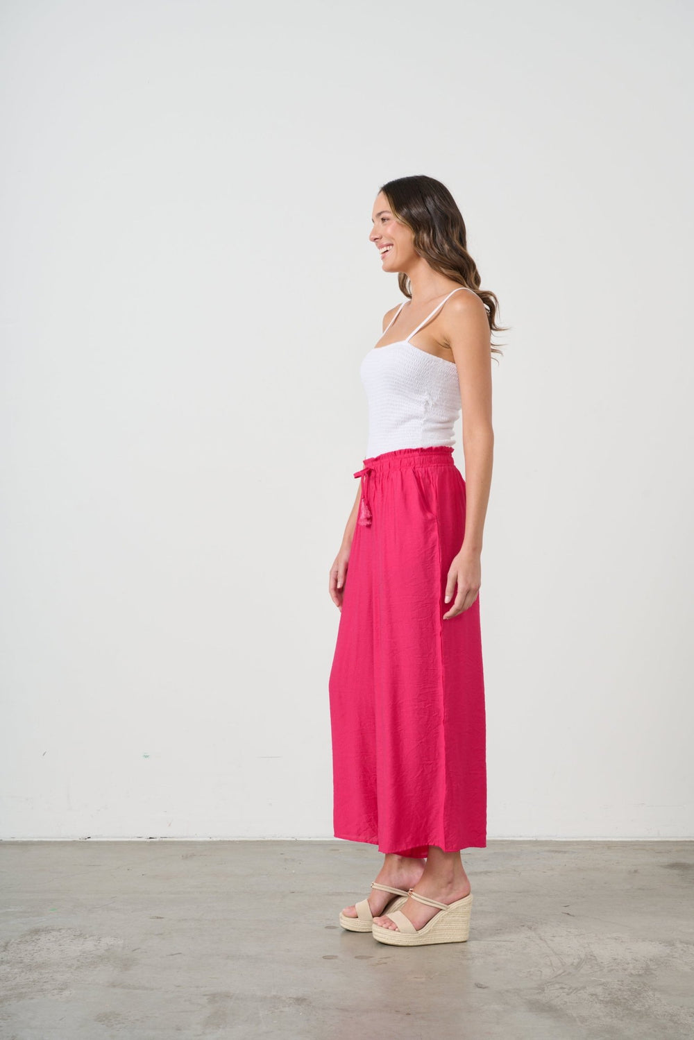 Layla Wide Leg Pant - Hot Pink - CJ10 - Pizazz BoutiqueCaju